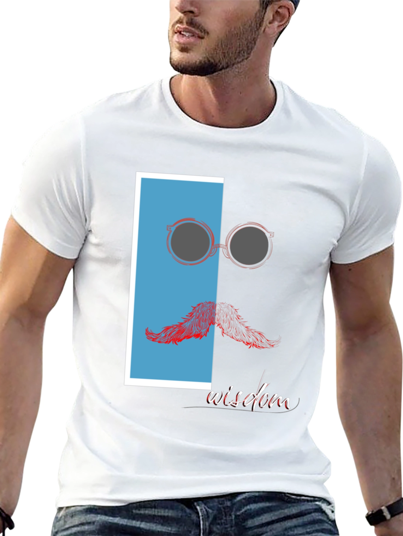 Wisdom Graphic Print Crew Neck T-Shirt