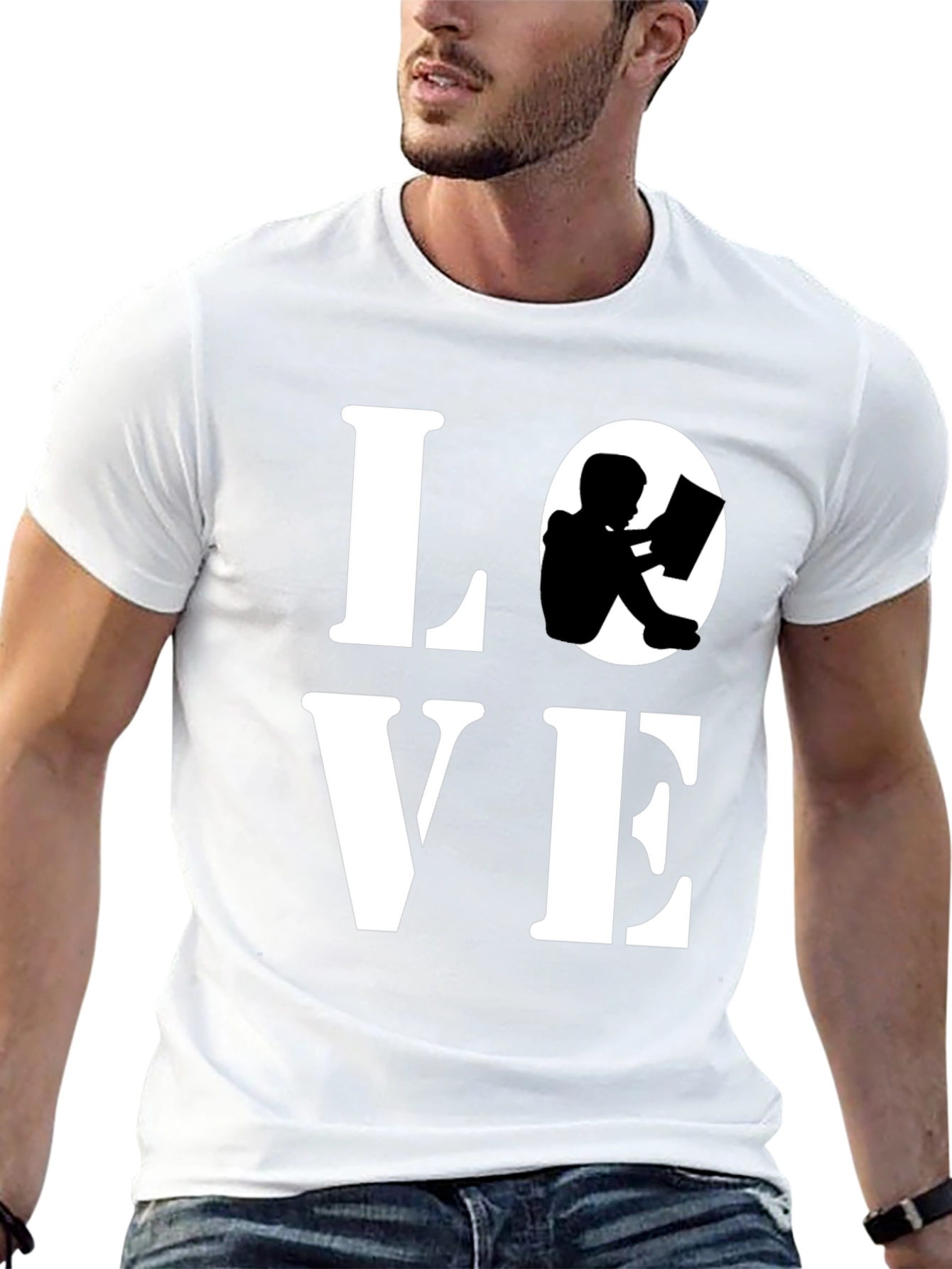 Love Reading Graphic Tee - Black Cotton Blend