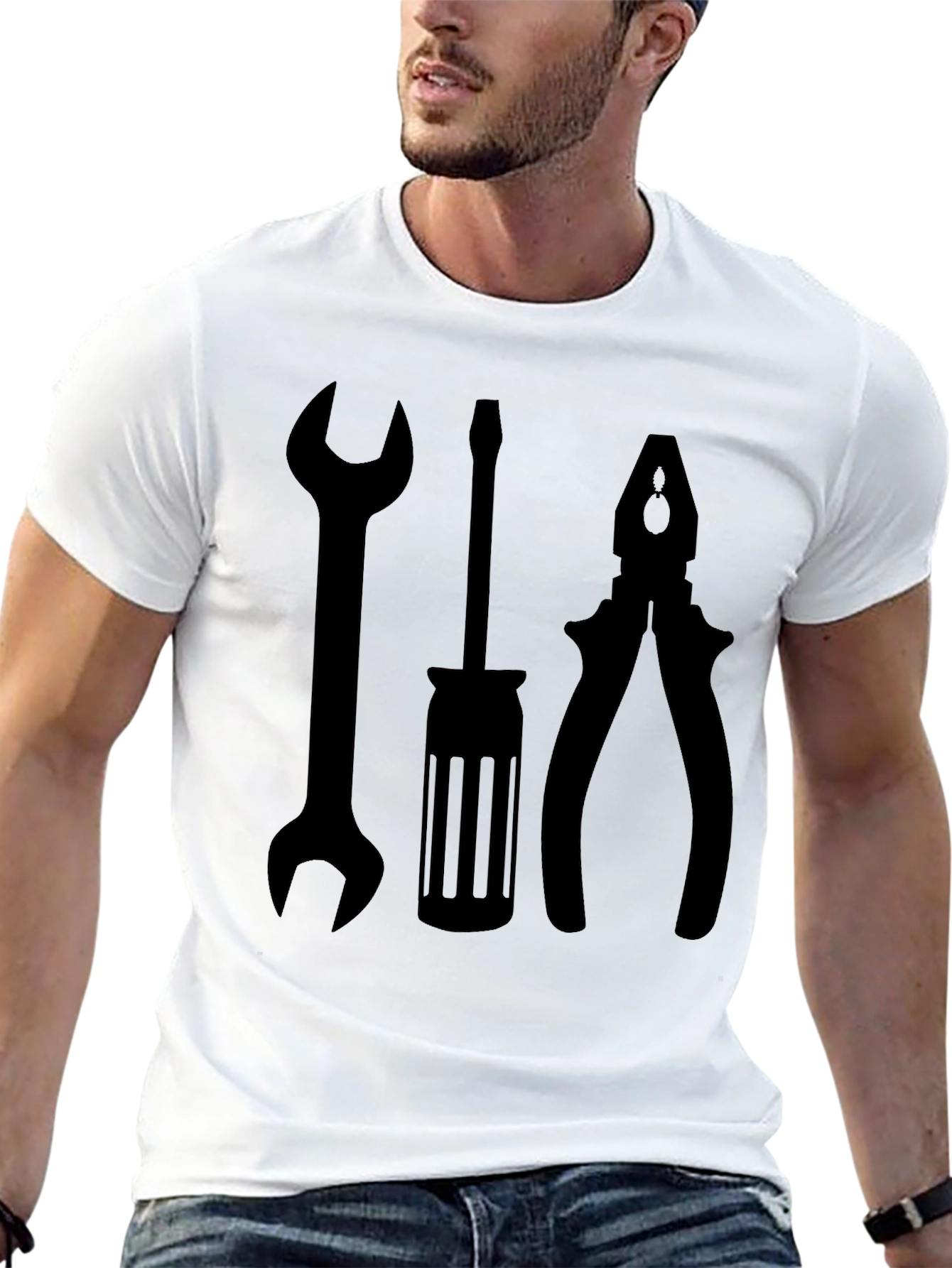 Mechanic Tool Graphic Tee - Mens Black T-Shirt