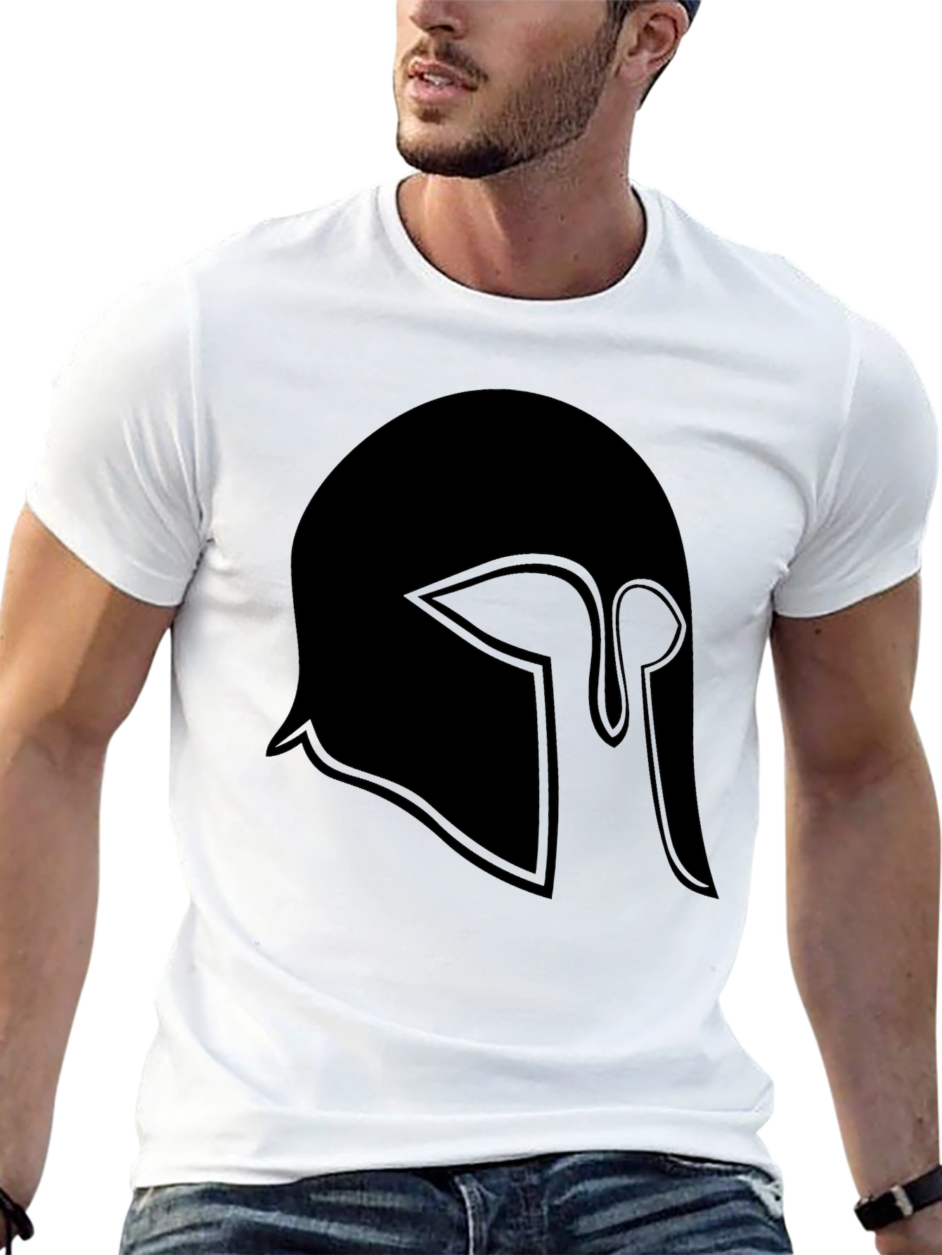 Spartan Helmet Graphic Tee - Classic Black T-Shirt