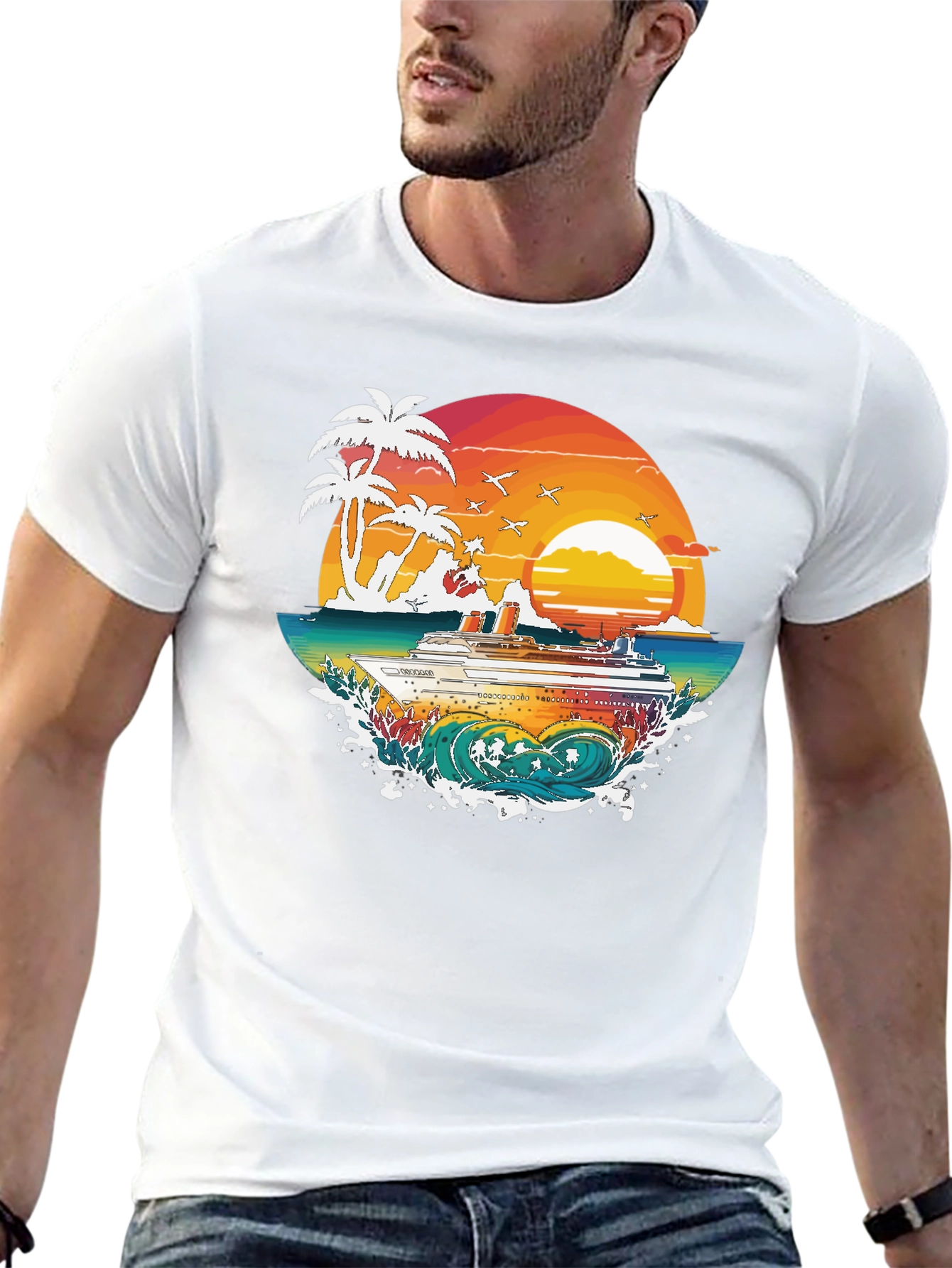 Tropical Cruise Graphic Tee - Island Vibes
