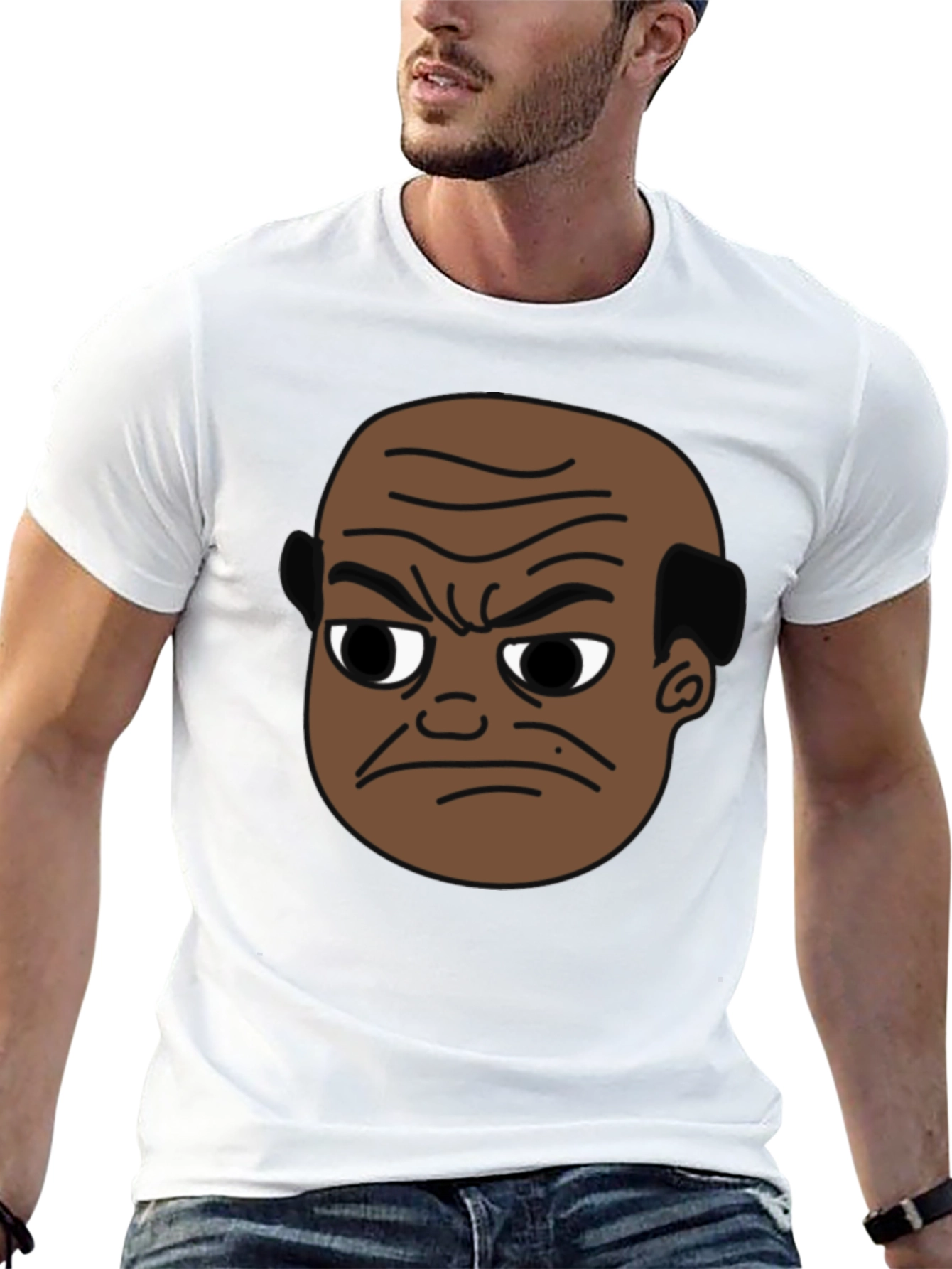 Angry Man Cartoon T-Shirt - Black Graphic Tee
