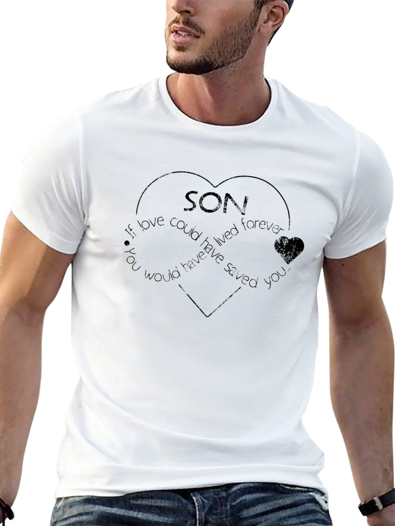 In Memory Of Son T-Shirt Heart Graphic