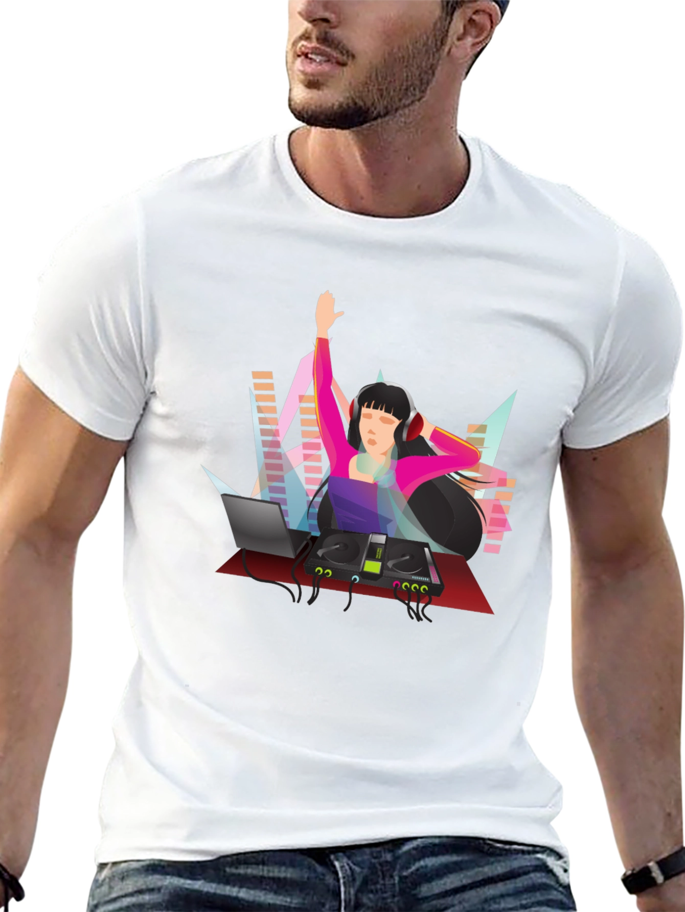 DJ Graphic Tee - Black Cotton Blend