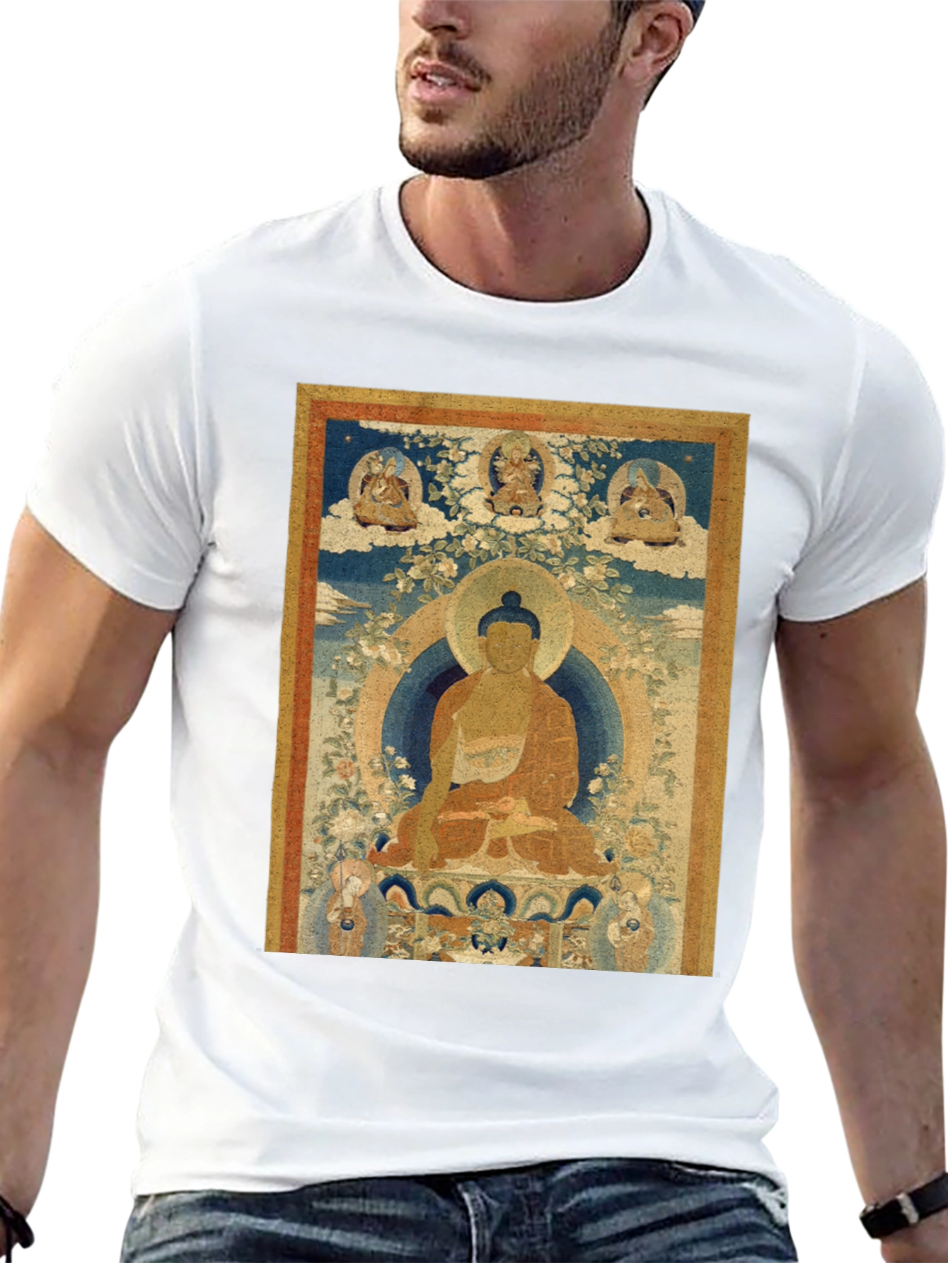 Buddha Art Print Black T-Shirt