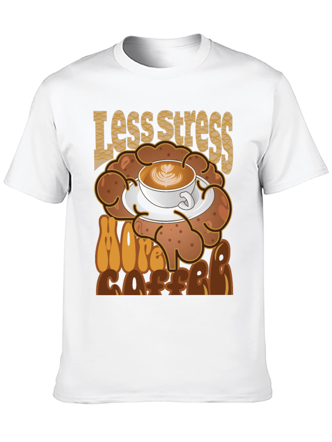 Less Stress More Coffee Graphic Tee - Black