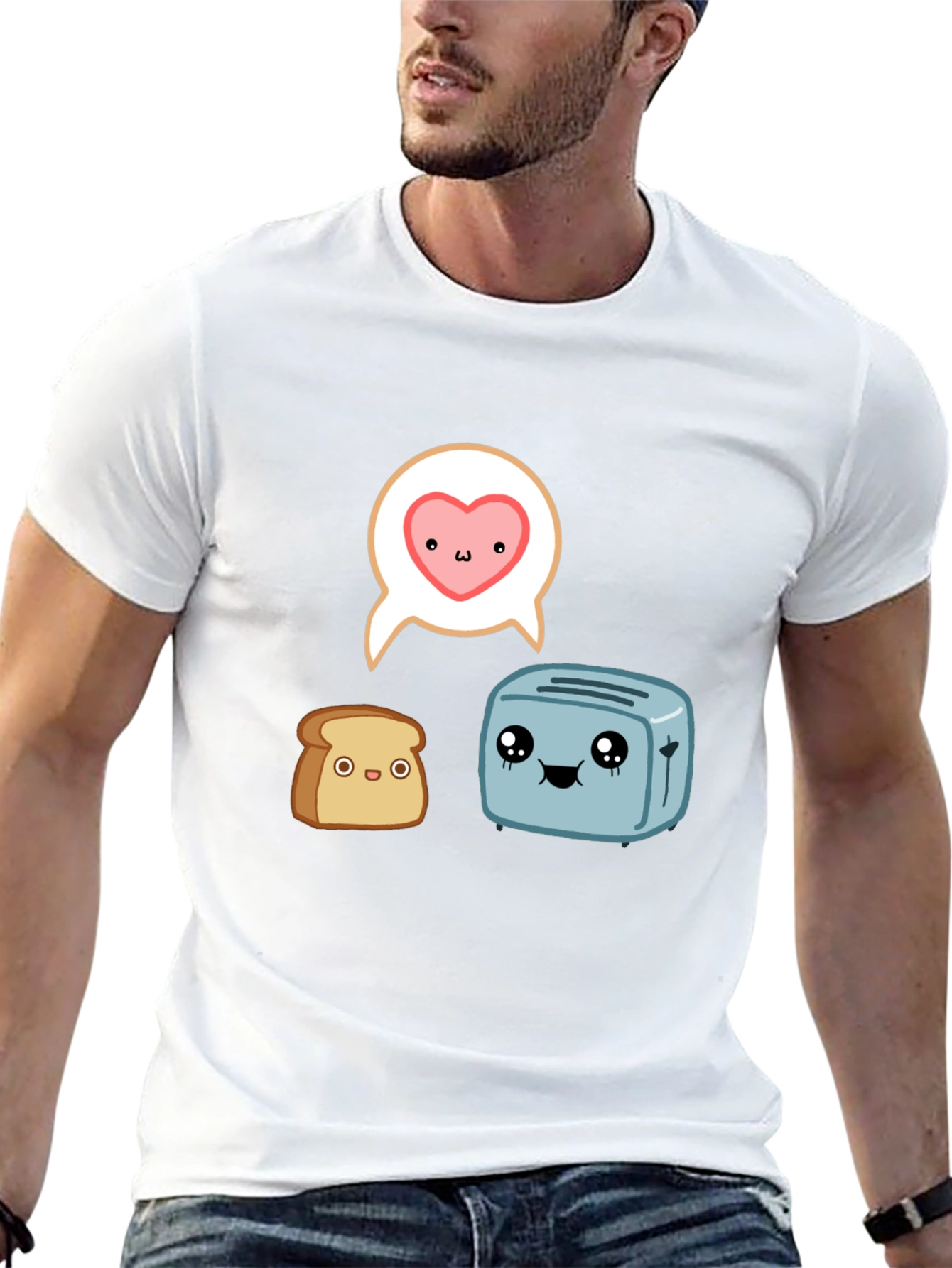 Toast & Toaster Cartoon Graphic T-Shirt