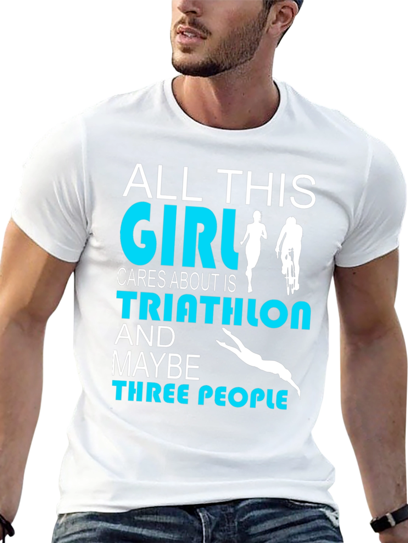 Triathlon Girl T-Shirt: All This Girl Cares About