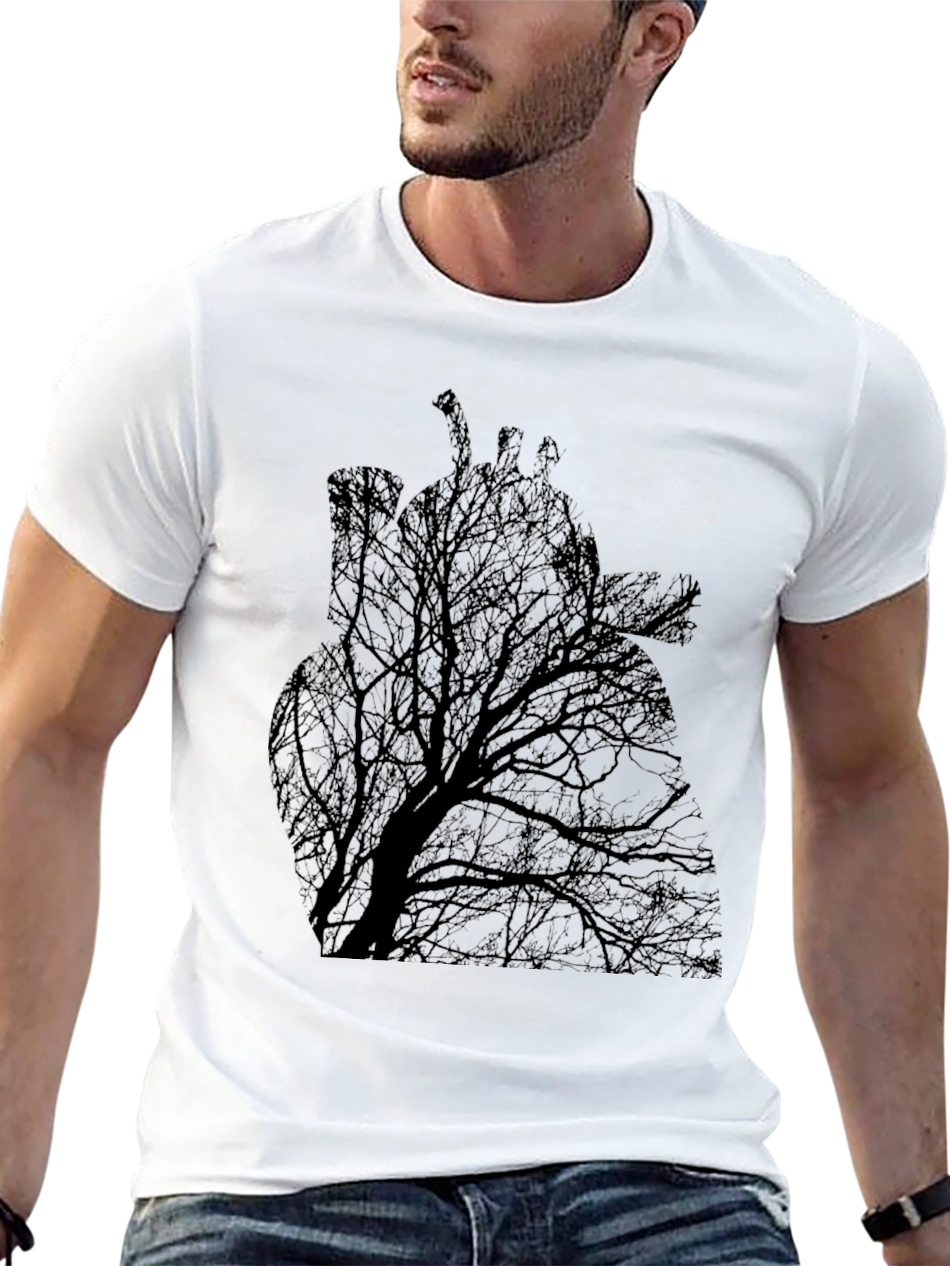 Tree Heart Graphic Tee - Black