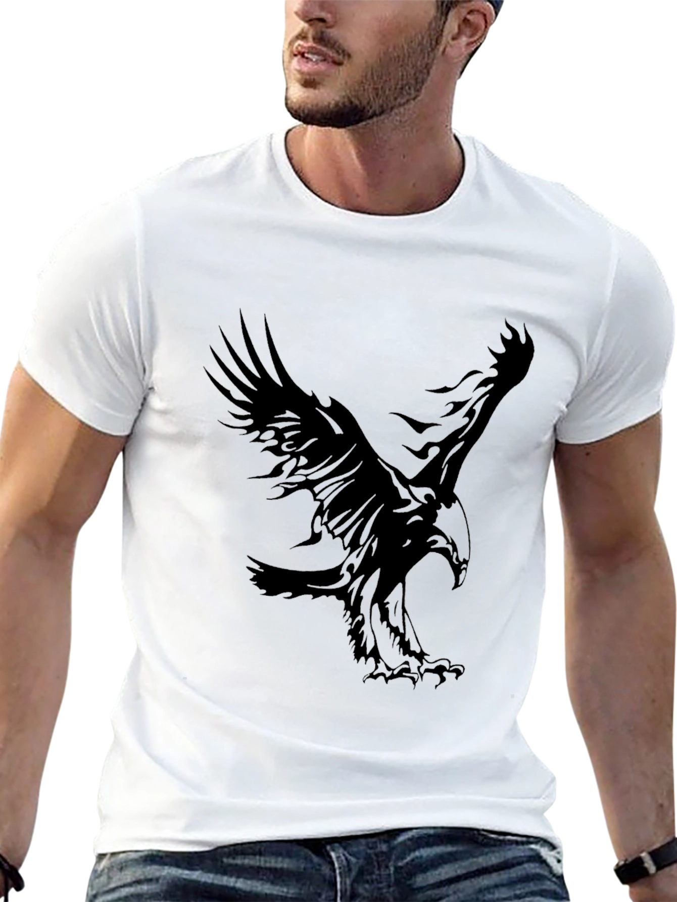 Mens Black Eagle Graphic Tee