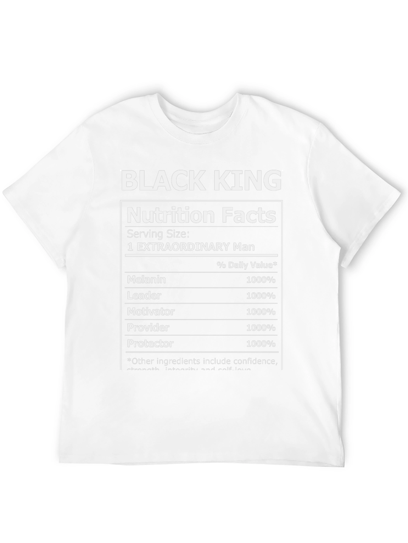 Black King Nutrition Facts T-Shirt