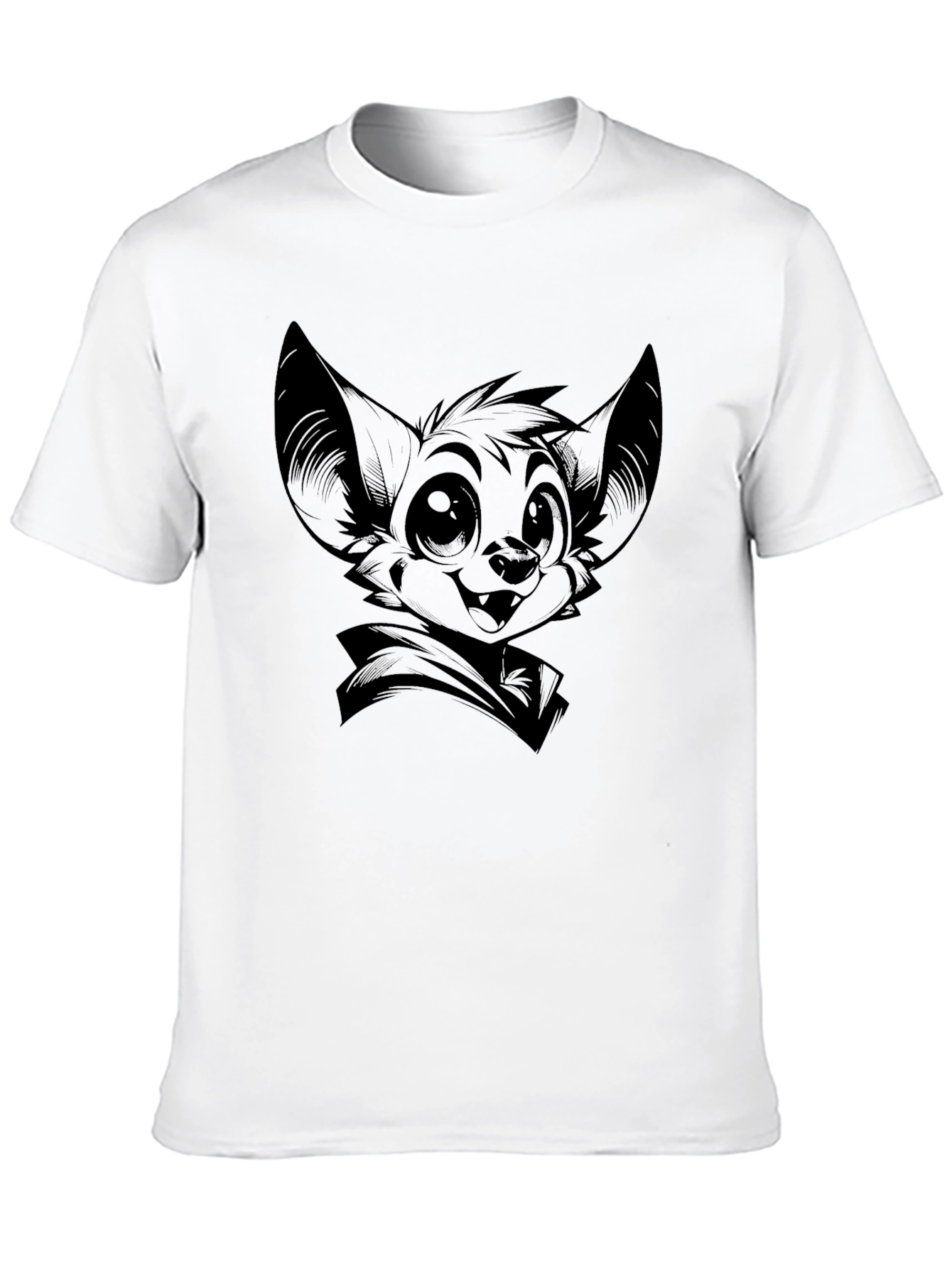 Bat Character Graphic Print Black T-Shirt