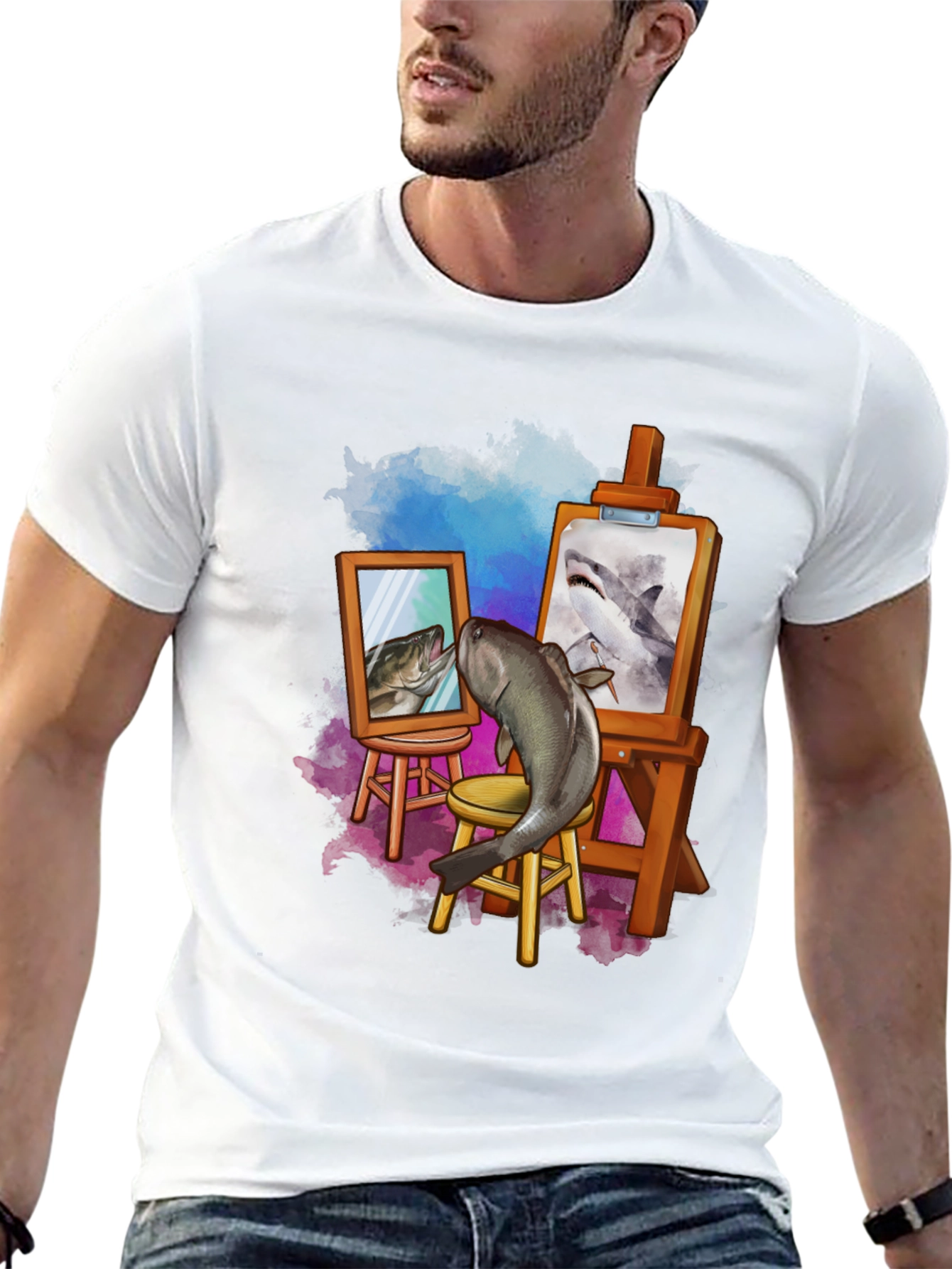 Fish Artist Graphic T-Shirt