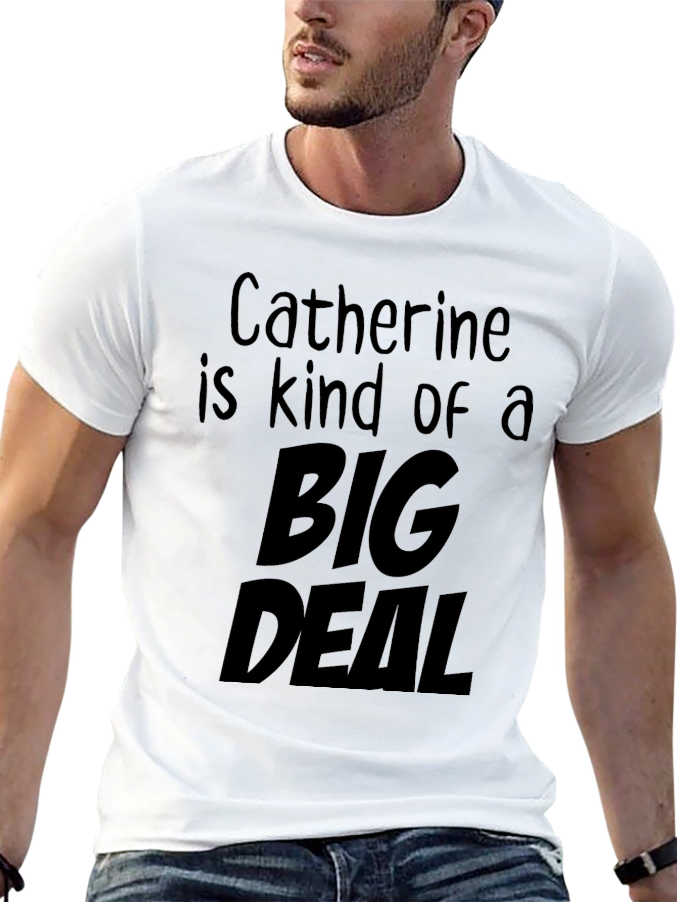 Catherine Big Deal Black Cotton T-Shirt