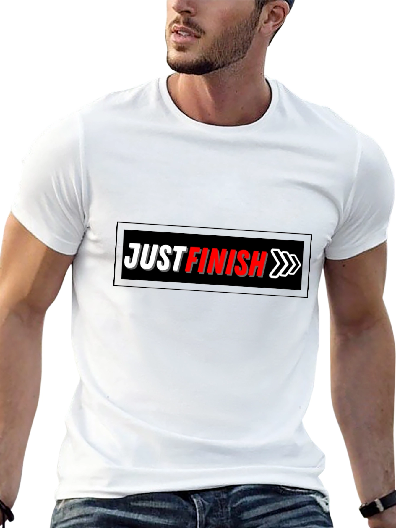 Just Finish Black Graphic Tee