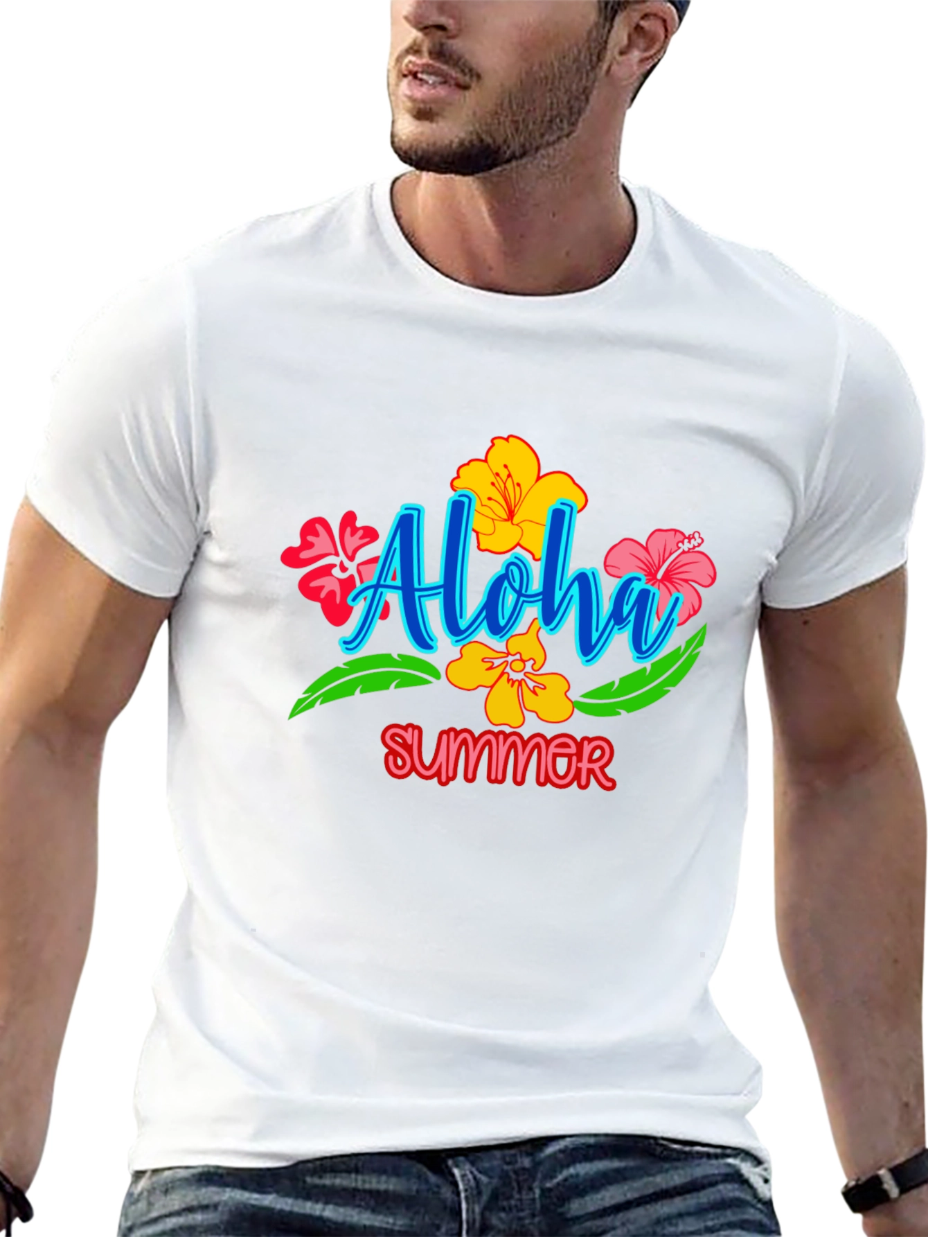 Aloha Summer Graphic Tee - Black