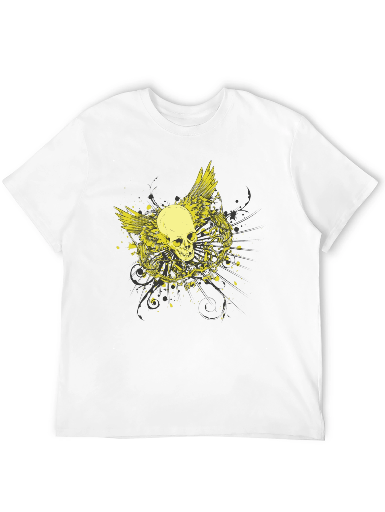 Skull Wings Graphic Black Tee