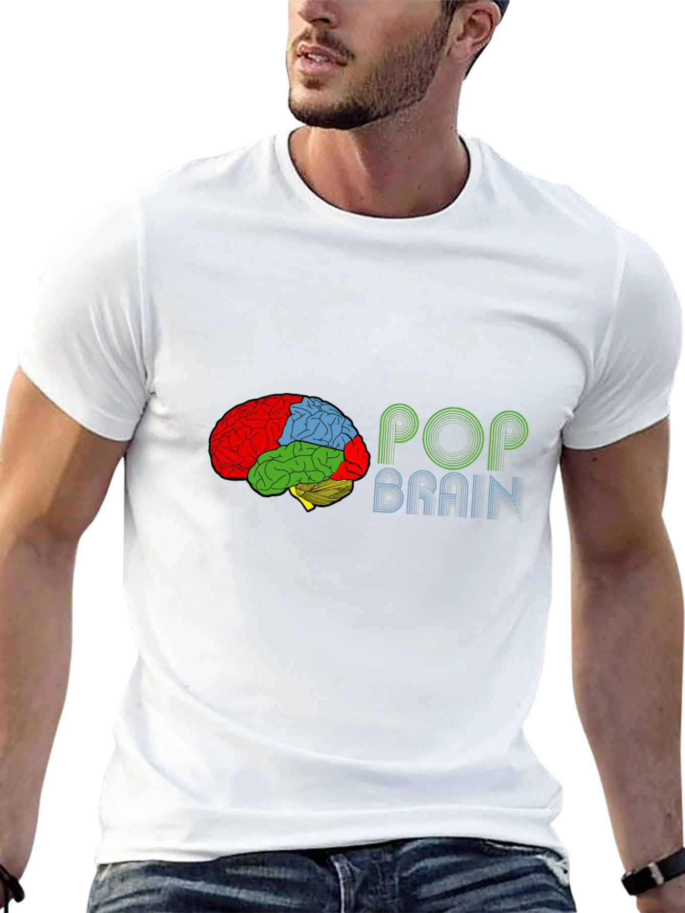 Pop Brain Graphic Tee - Black Cotton T-Shirt