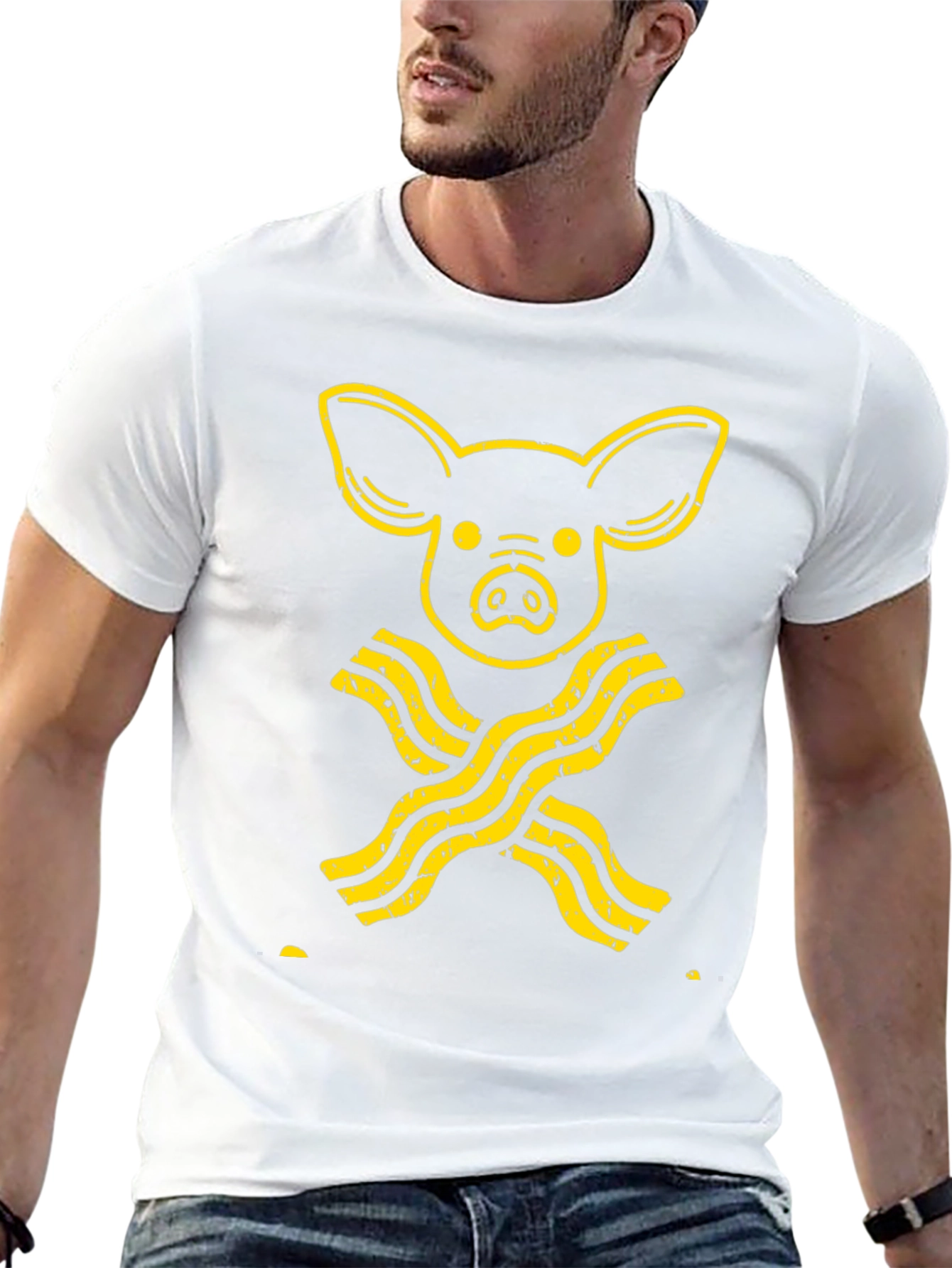 Pig and Bacon Graphic T-Shirt - Novelty Tee