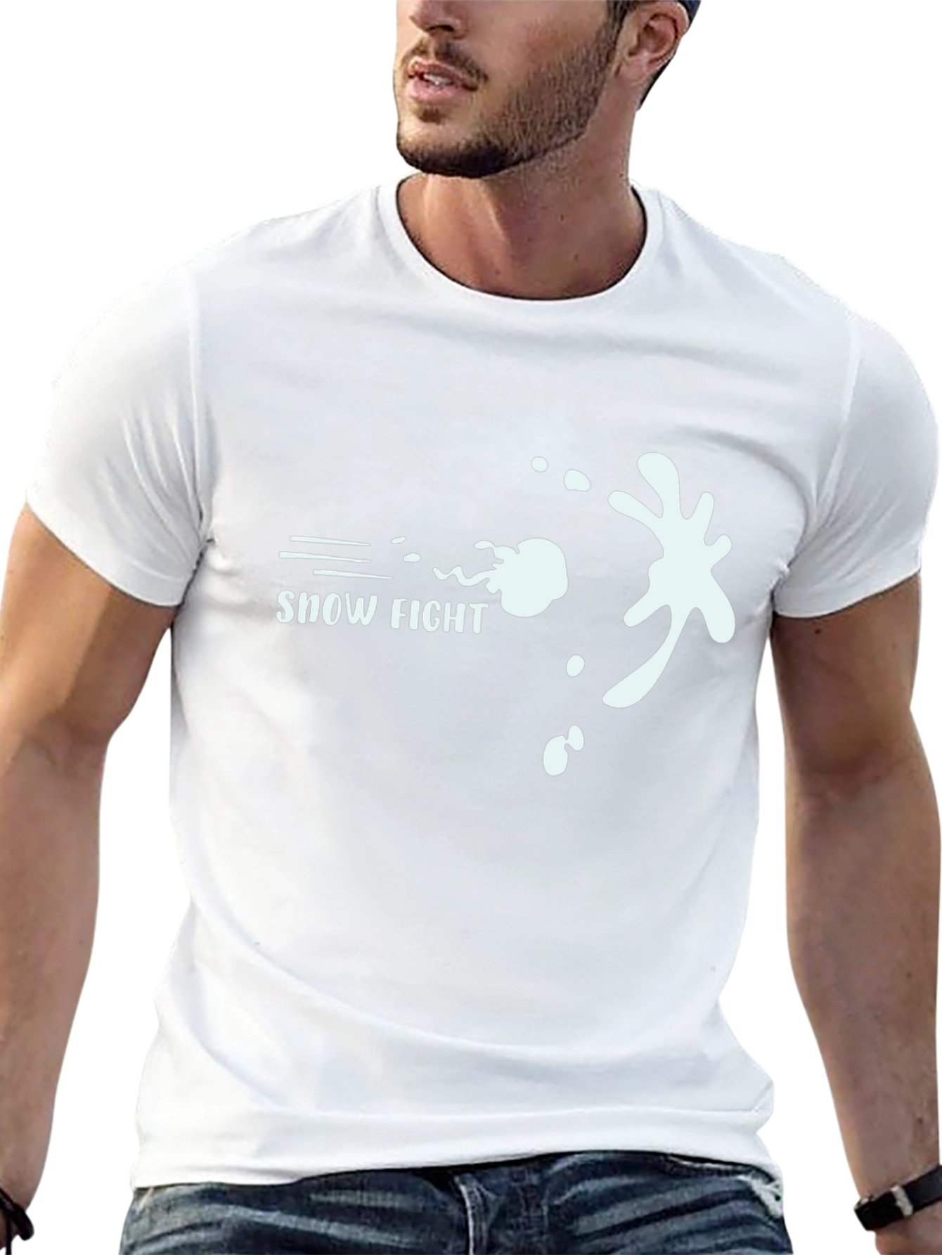 Snow Fight Graphic Tee - Cool Winter Design