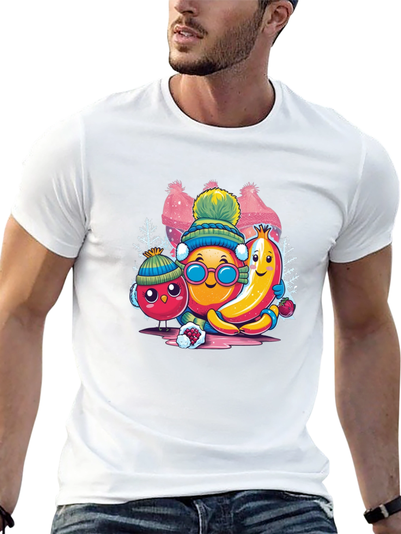 Whimsical Winter Fruit Crew Graphic Tee