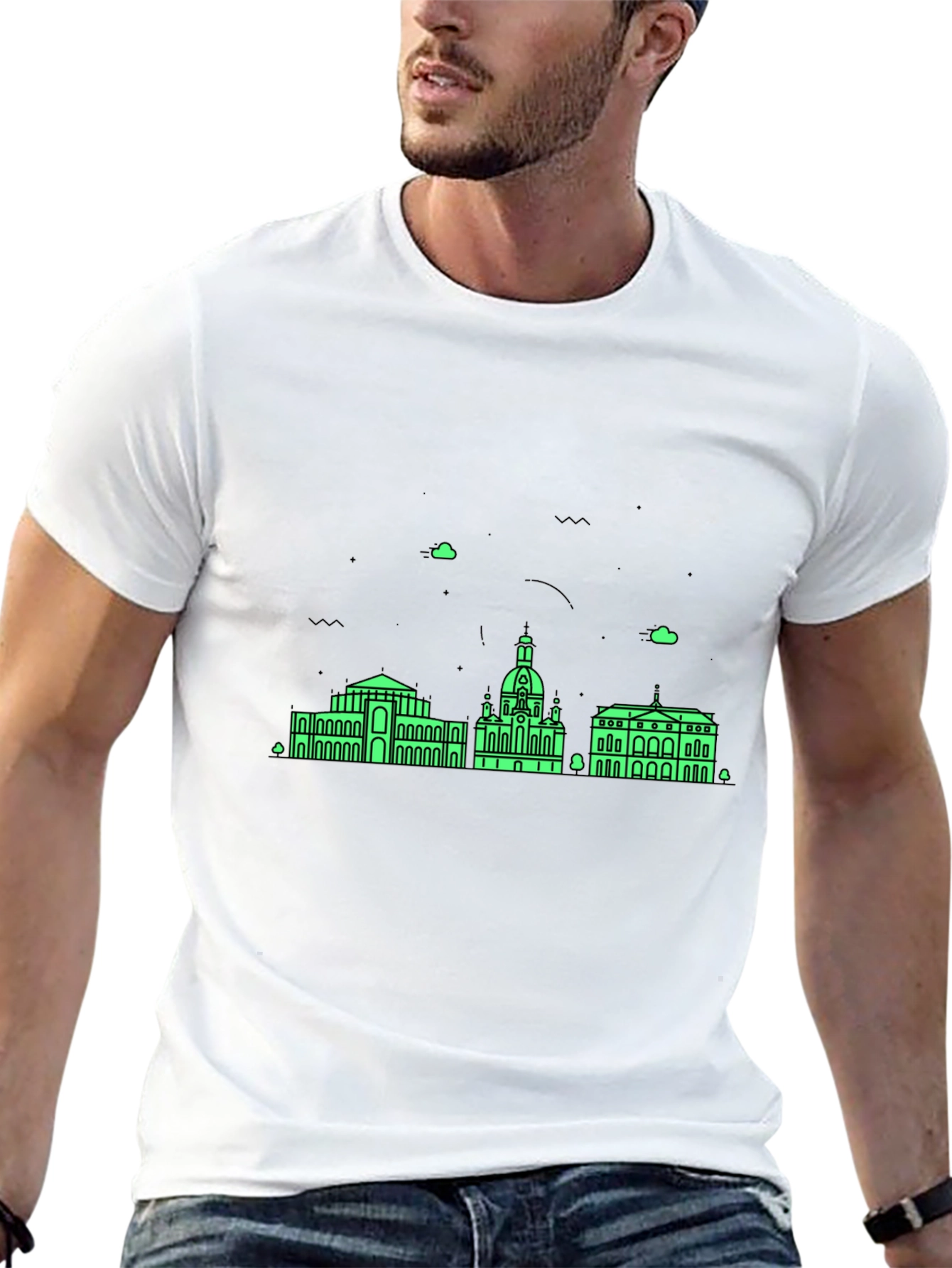 Dresden Skyline T-Shirt - Modern Minimalist Design