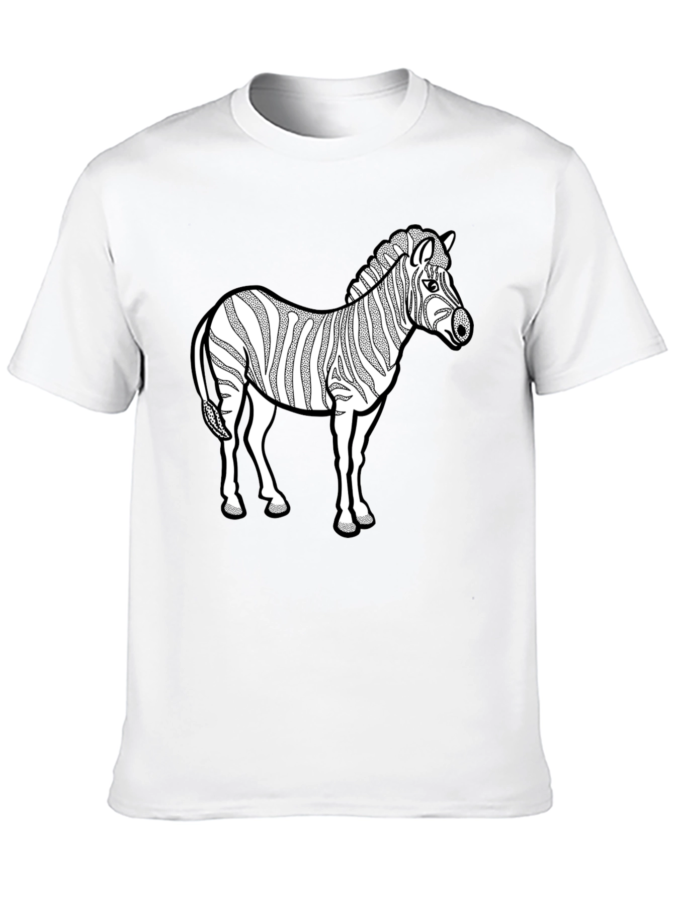 Zebra Graphic Print T-Shirt - Black