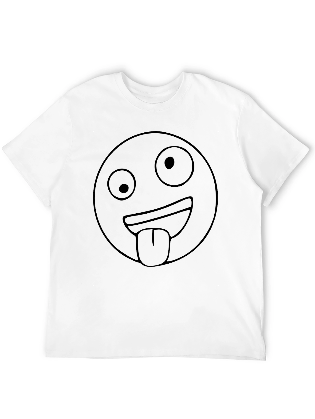 Funny Emoji Tongue Out Black T-Shirt