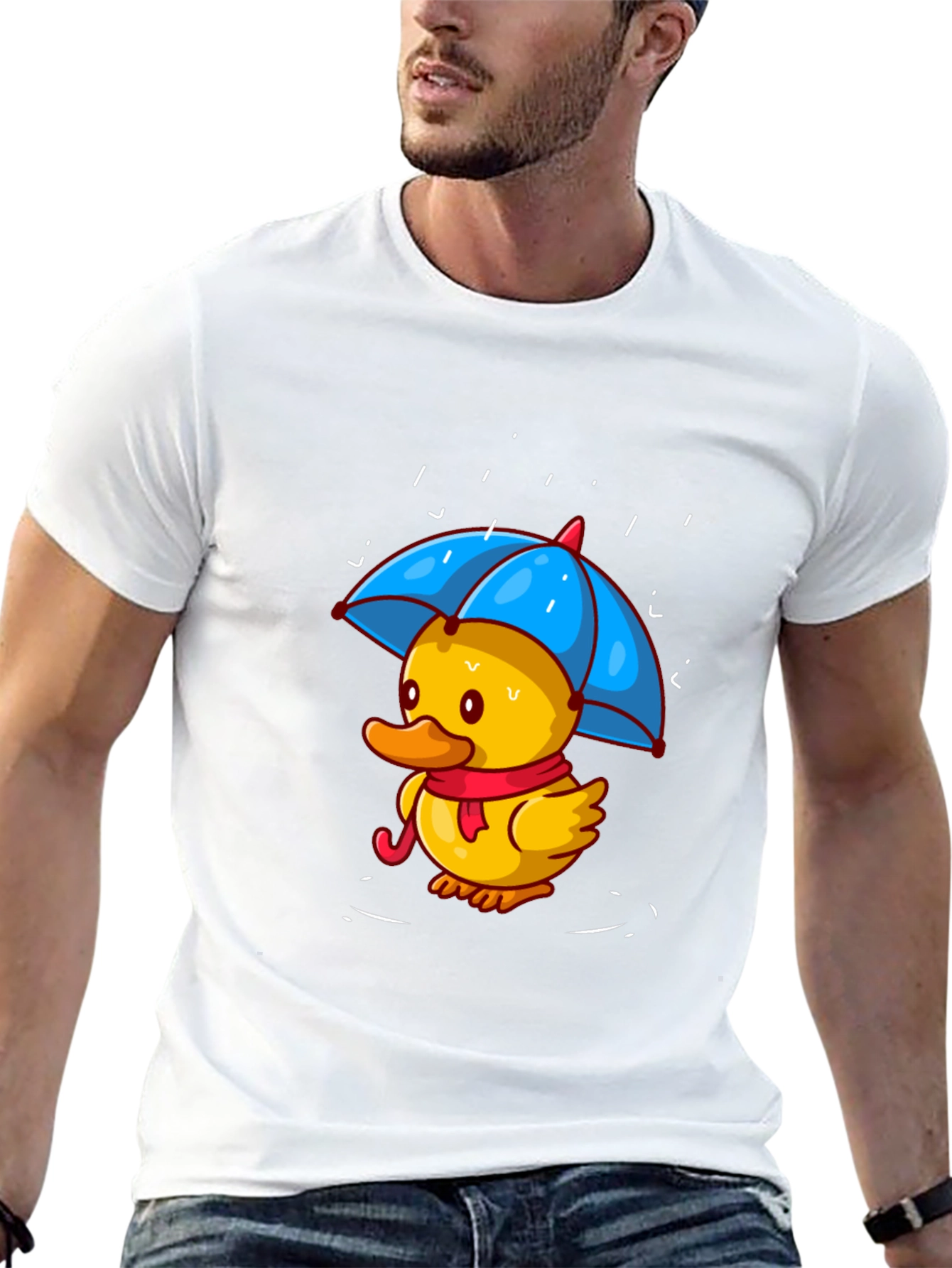 Duck Under Umbrella Black T-Shirt