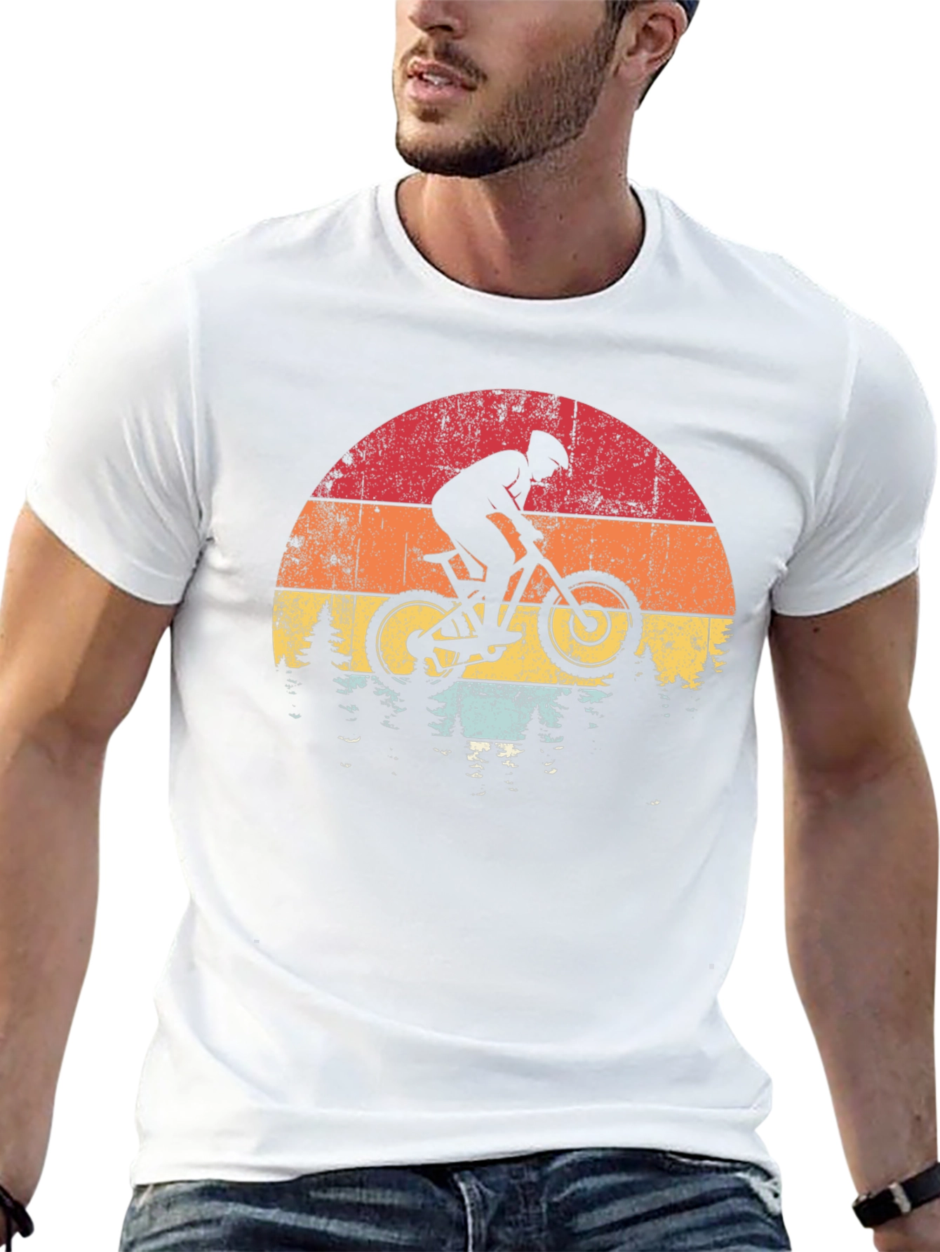 Mountain Biker Sunset Graphic Tee