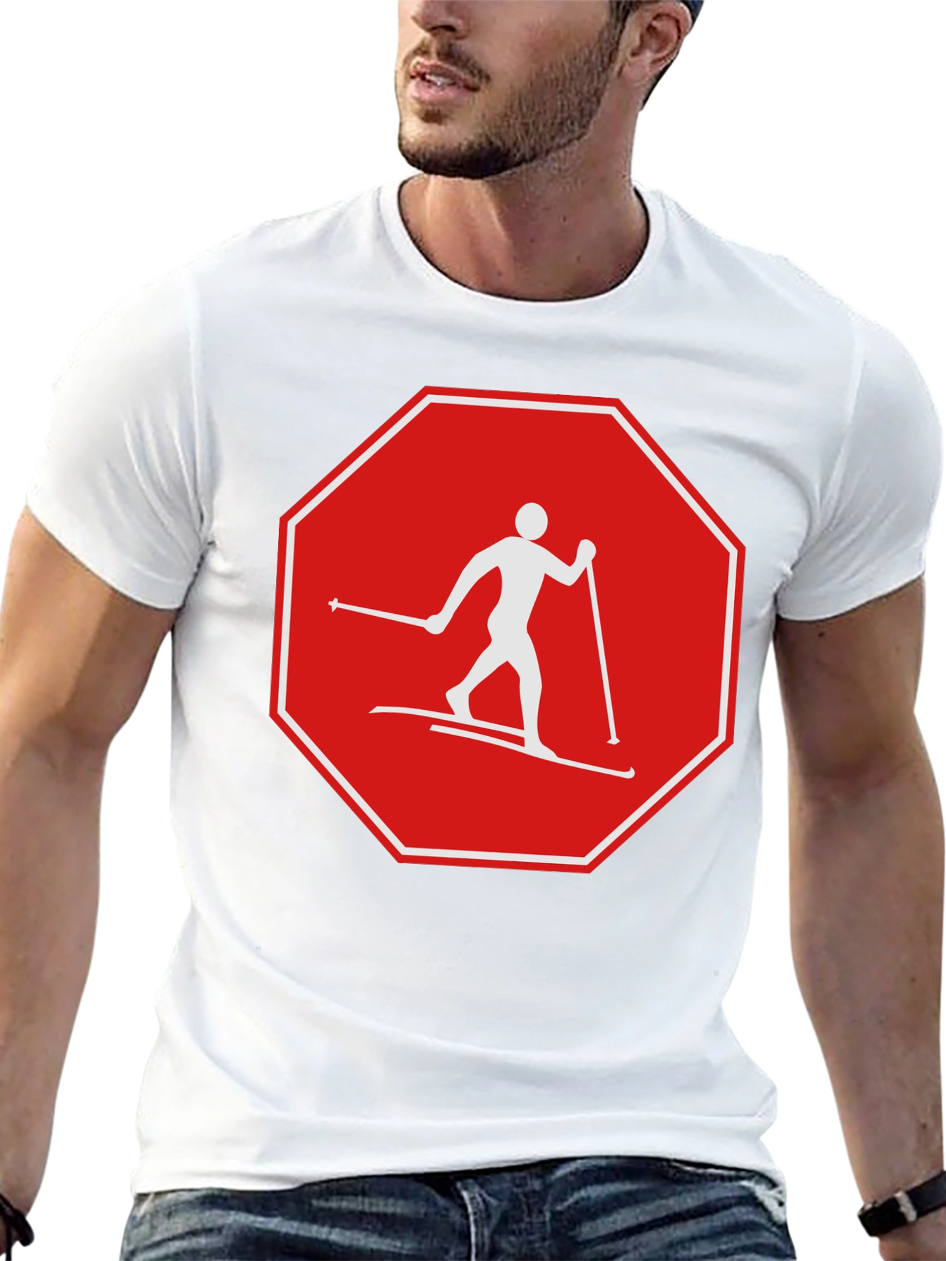 Stop Skiing Graphic T-Shirt - Funny Ski Apparel