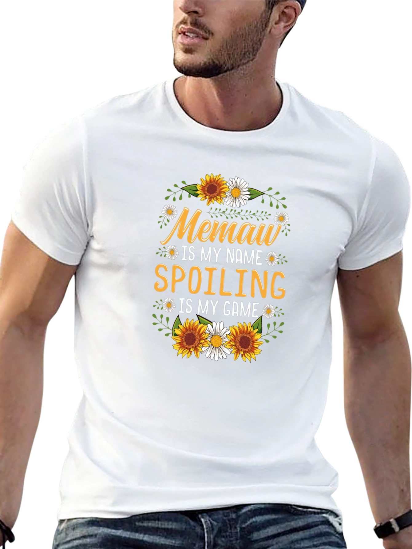 Memaw Spoiling Game T-Shirt Floral Design