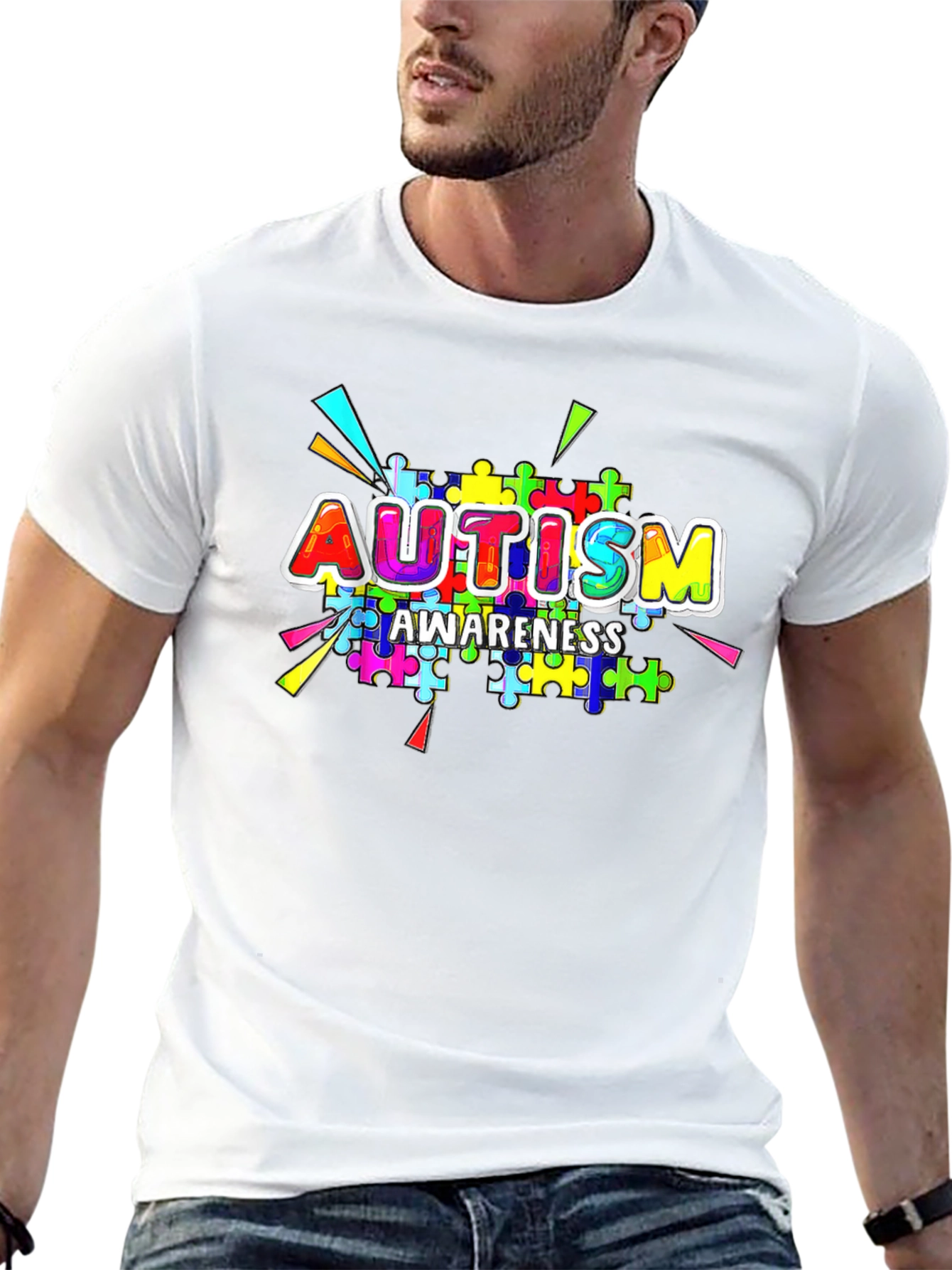 Autism Awareness Puzzle Piece Graphic T-Shirt