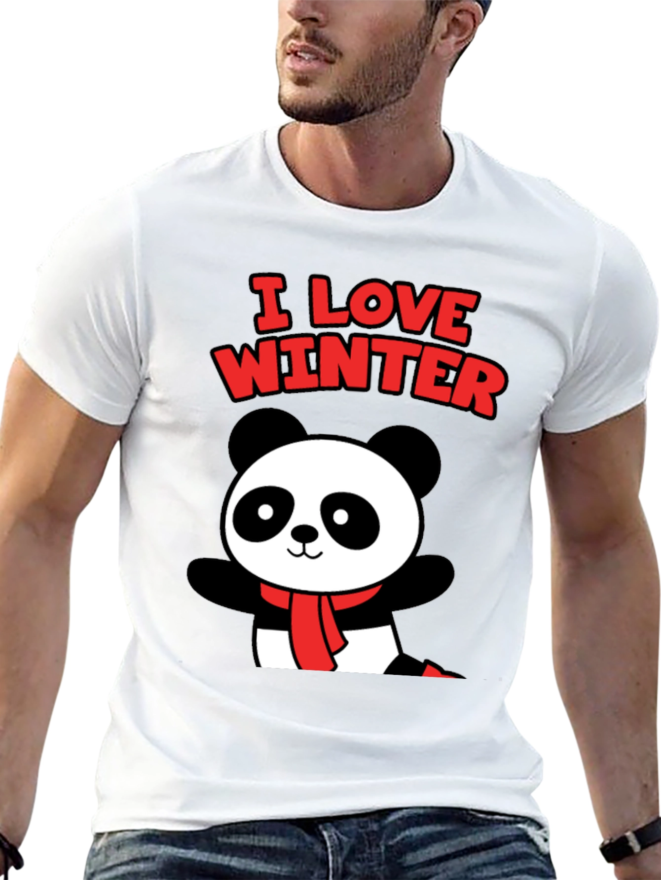 I Love Winter Panda Graphic Tee