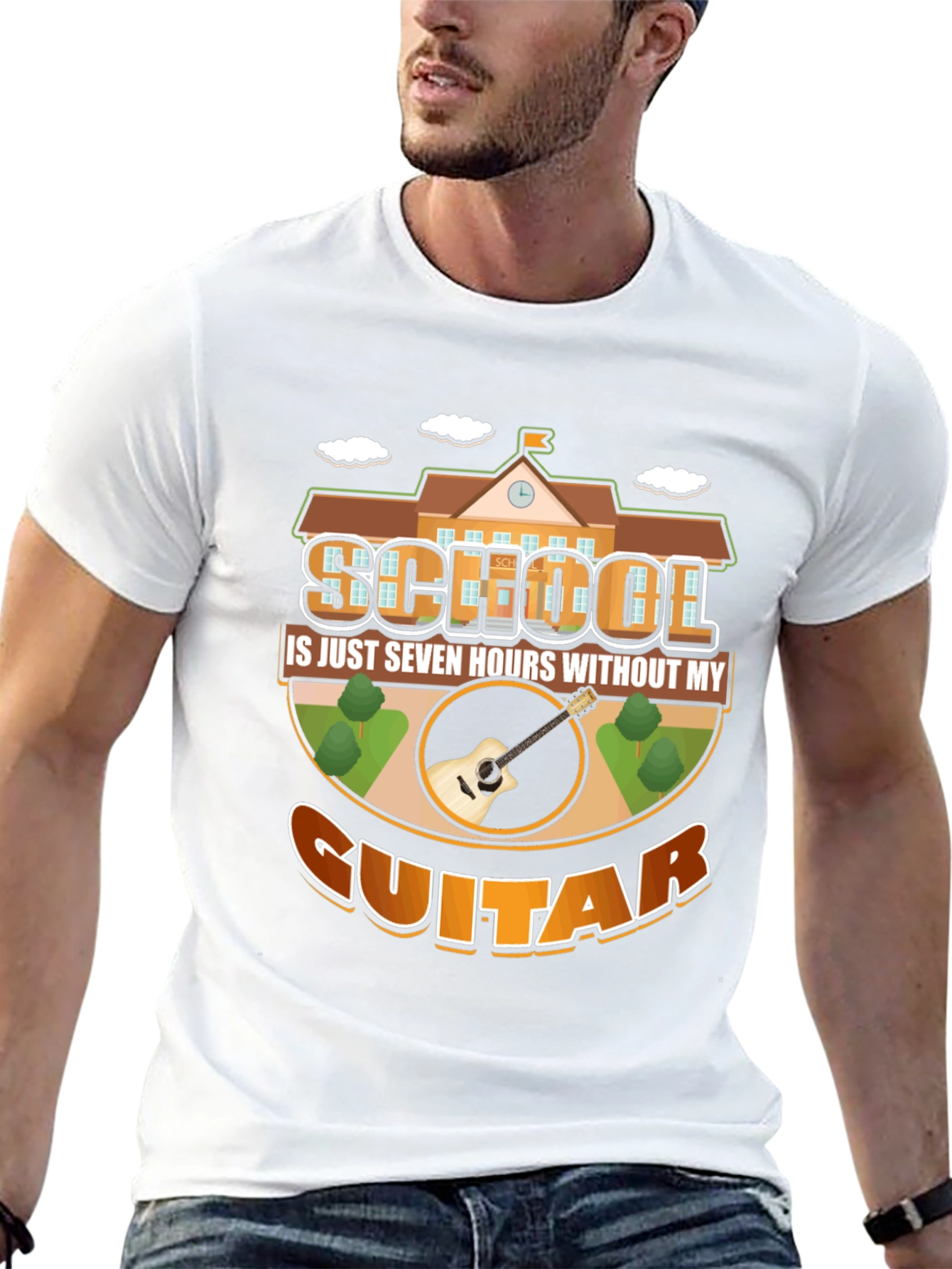 School Guitar T-Shirt: Seven Hours Without My Guitar