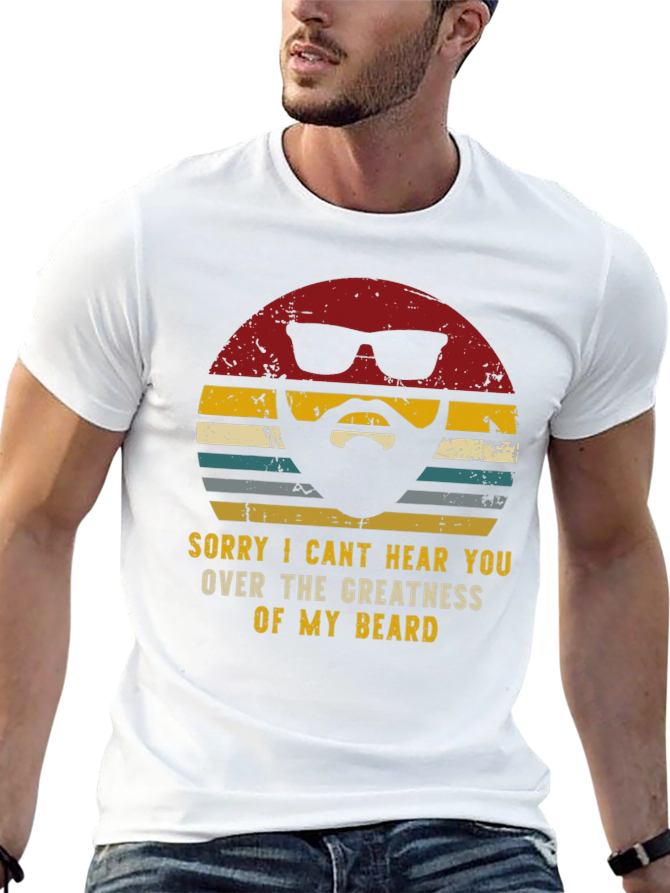 Funny Beard Graphic Mens T-Shirt