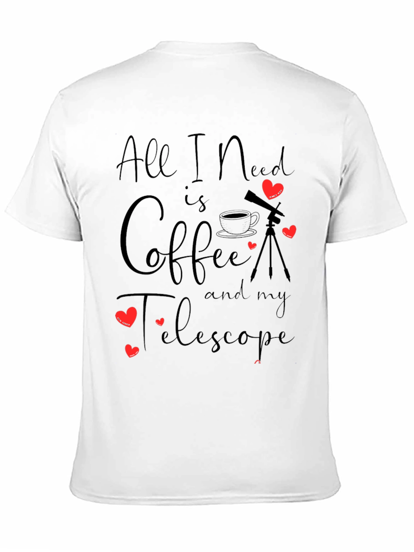 Coffee & Telescope Black T-Shirt