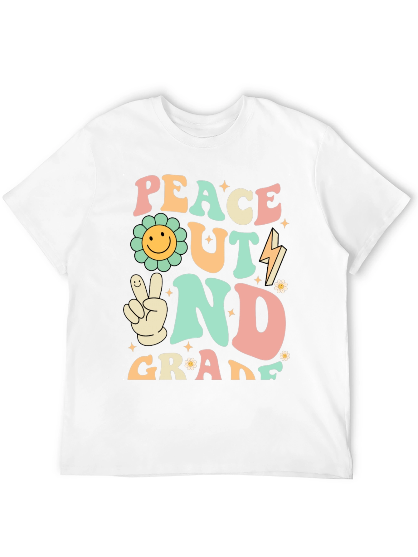 Peace Out 2nd Grade Retro Graphic T-Shirt