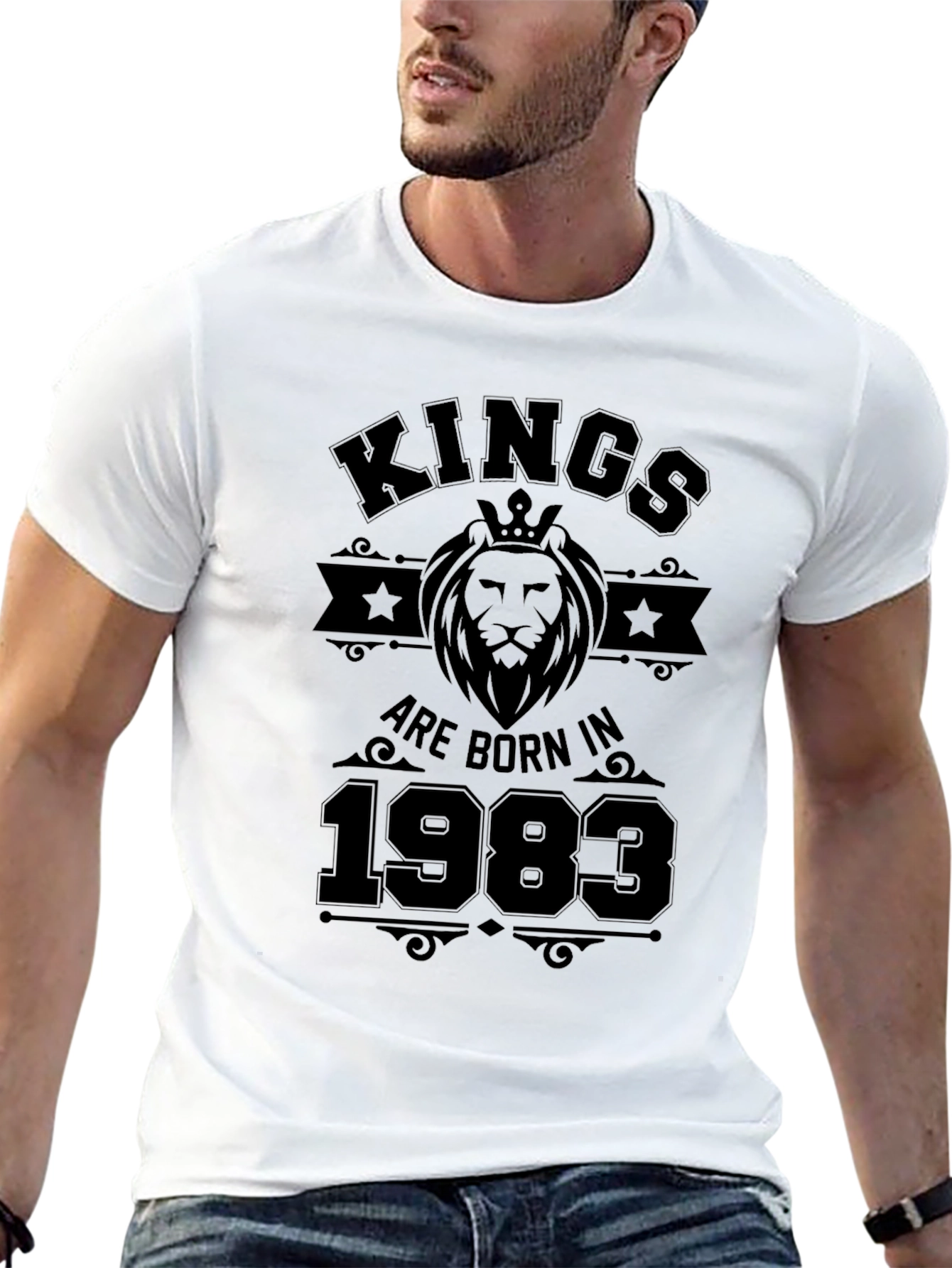 Kings Born in 1983 Black Graphic T-Shirt