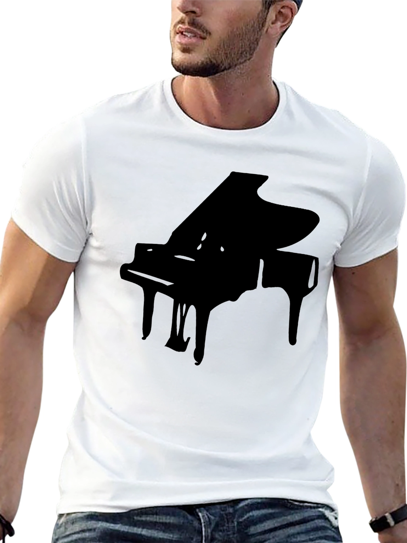 Piano Graphic Black T-Shirt - Musicians Style
