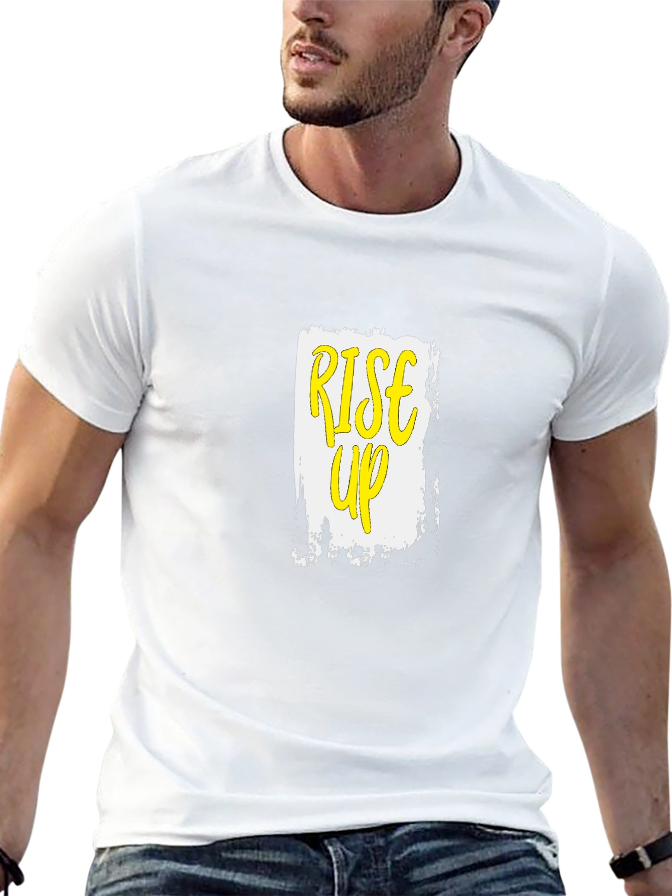 Rise Up Graphic Tee - Mens Black Cotton T-Shirt