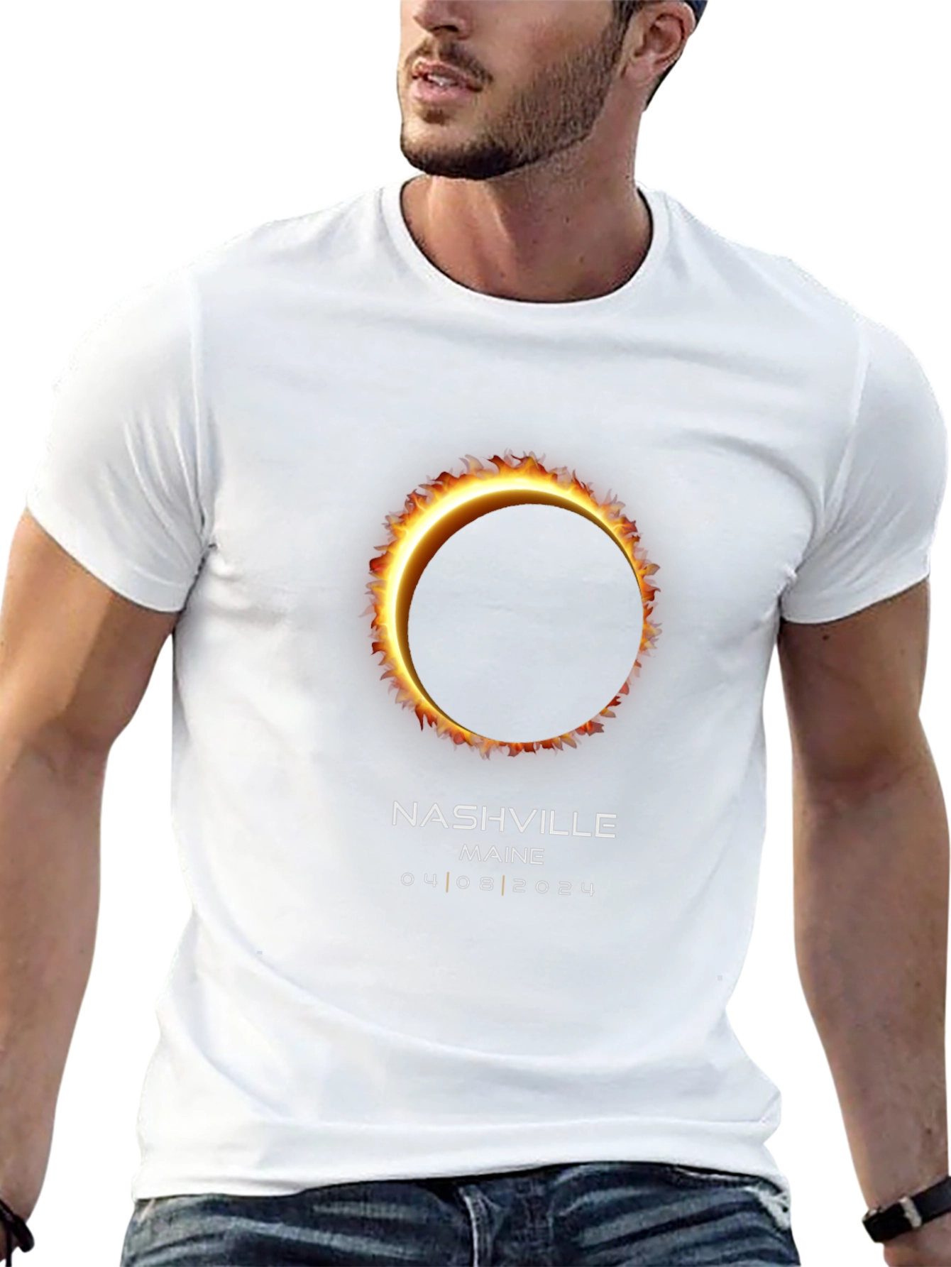 Nashville Maine Eclipse 04|08|2024 Black T-Shirt
