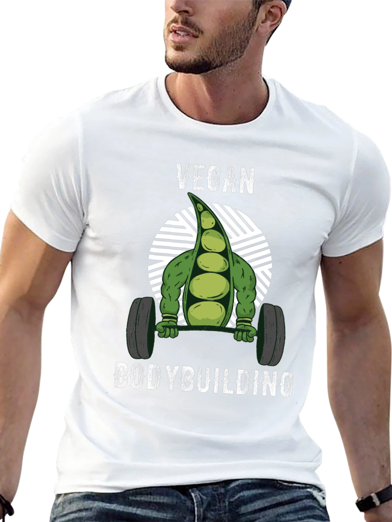 Vegan Bodybuilding T-Shirt - Strong Pea Design
