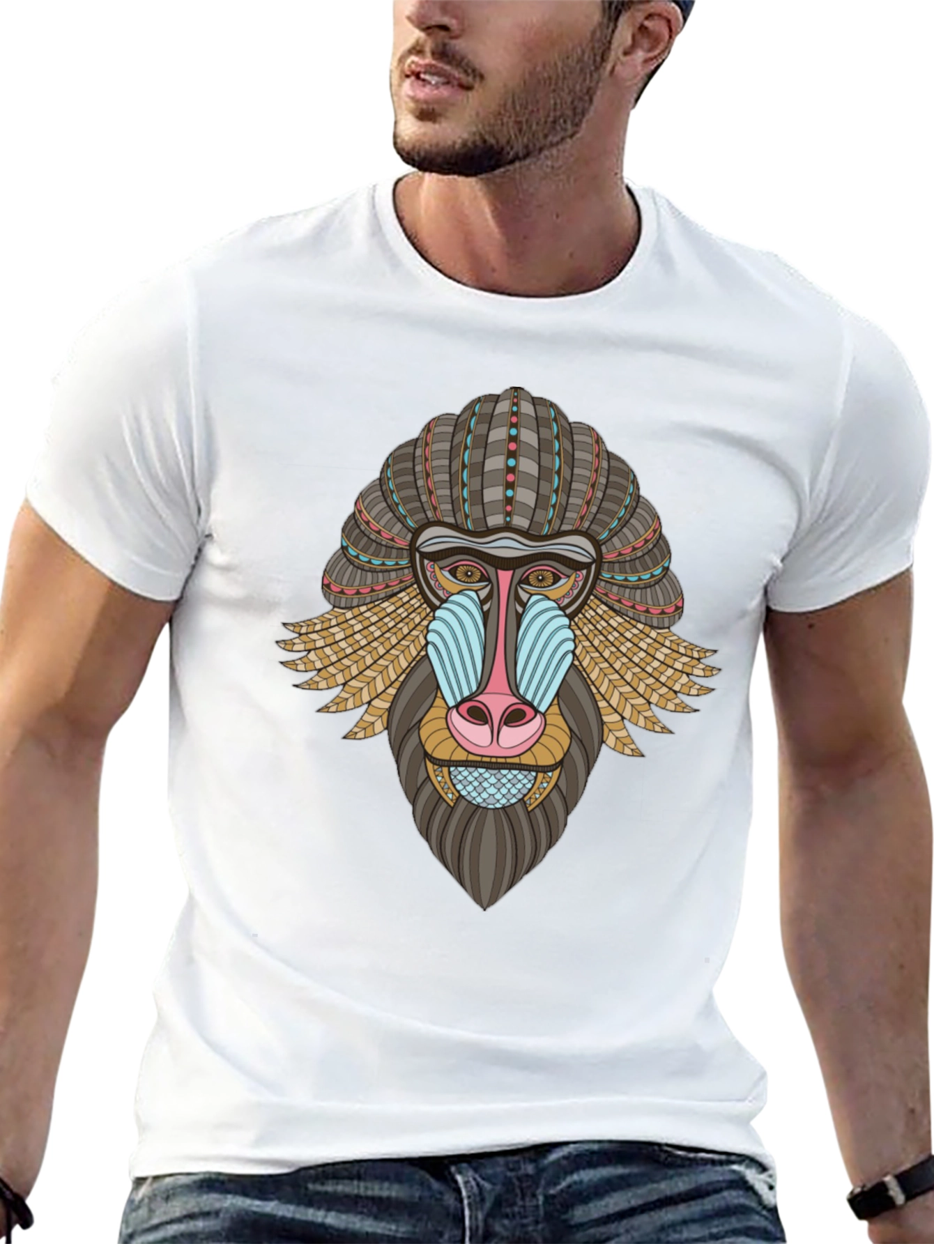 Mandrill Graphic Tee - Unique Animal Design