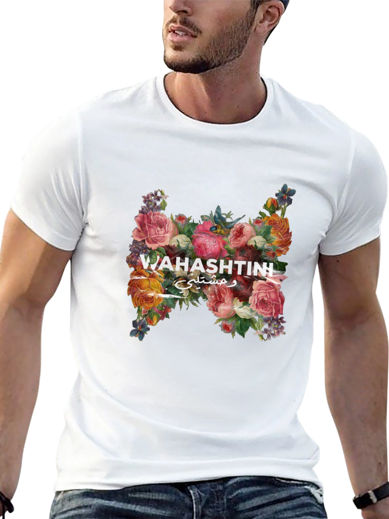 Floral T-Shirt with Wahastini Text