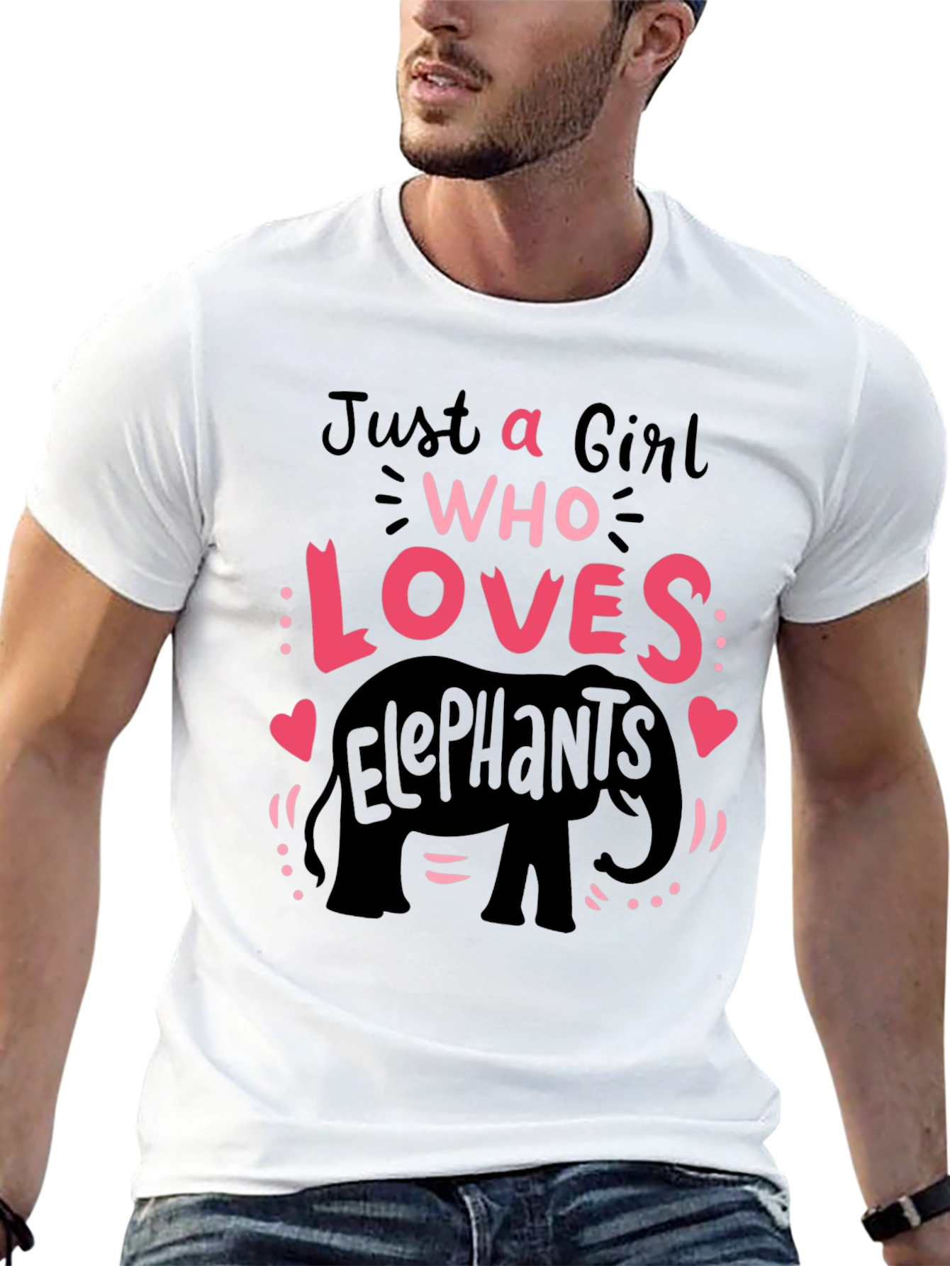 Girl Who Loves Elephants T-Shirt Cute Animal Tee