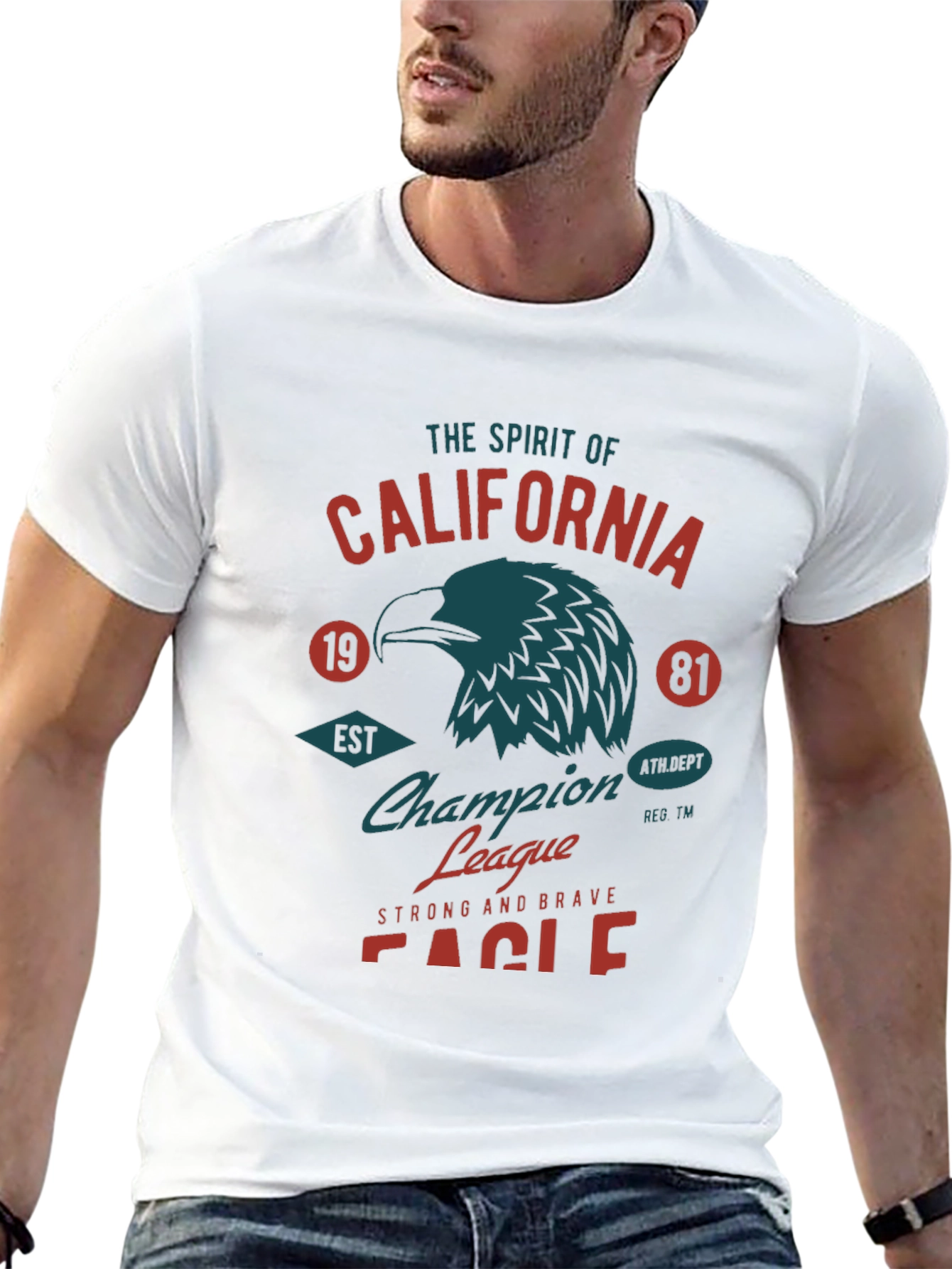 California Eagle Graphic Tee - Black Cotton T-Shirt
