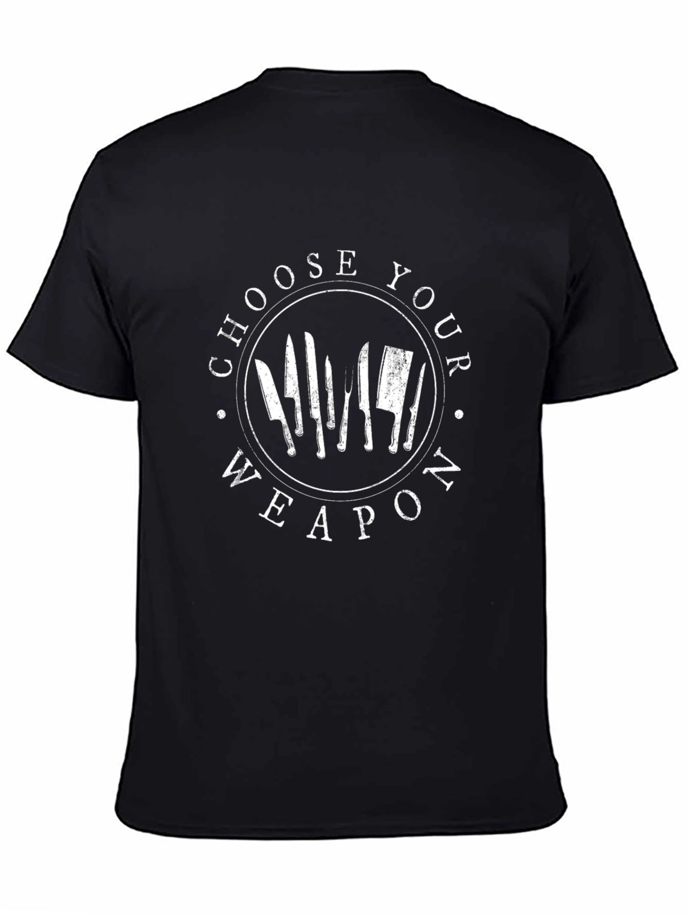 Choose Your Weapon Chef T-Shirt - Culinary Knife Design