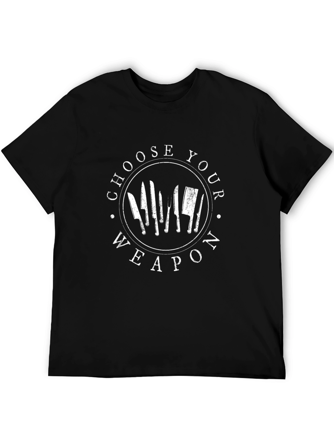 Choose Your Weapon Chef T-Shirt - Culinary Knife Design