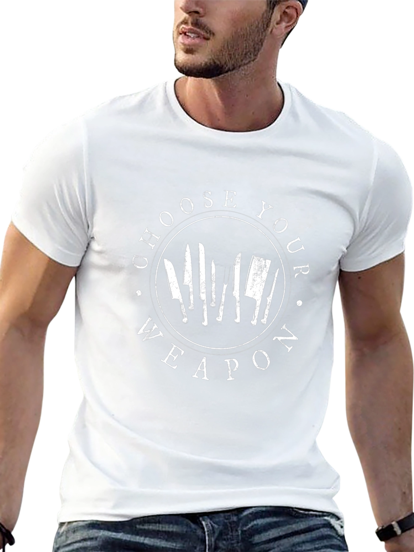 Choose Your Weapon Chef T-Shirt - Culinary Knife Design